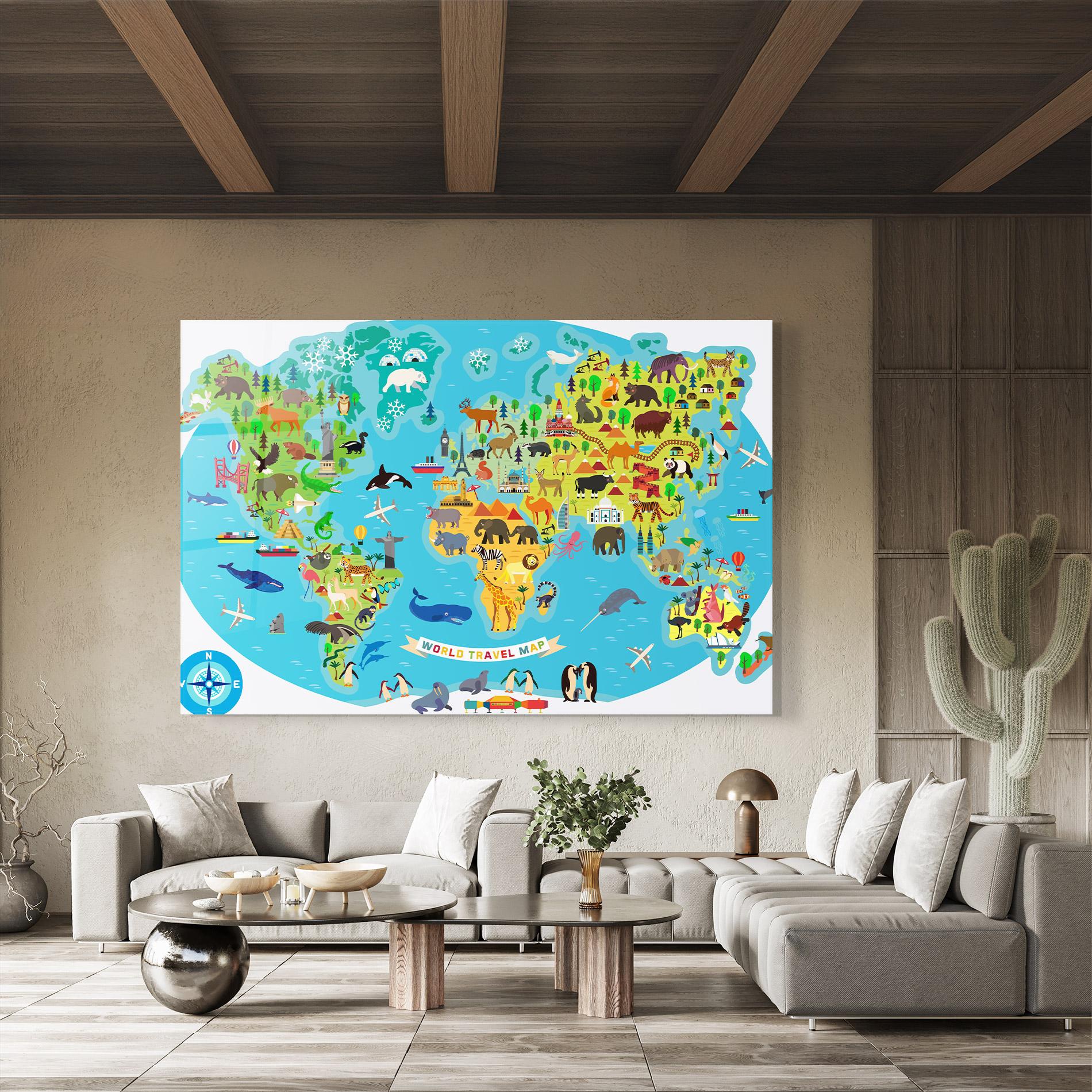 Üvegkép Kids Travel Map mockup 8