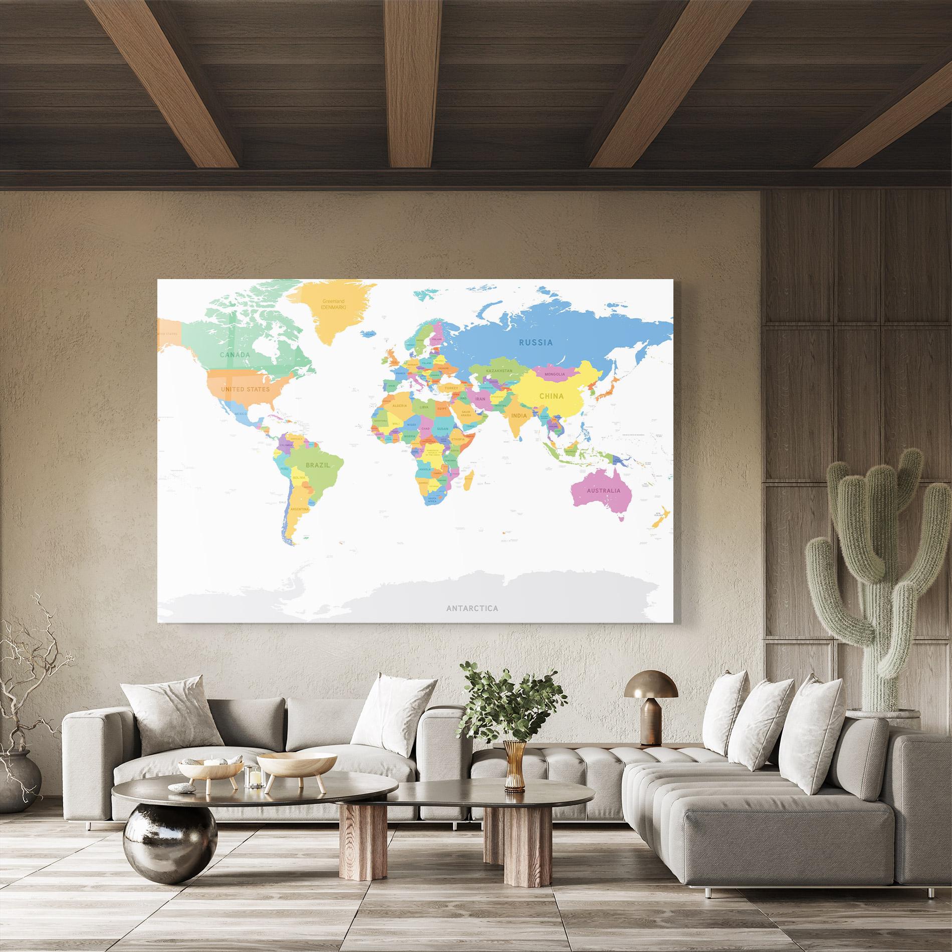 Üvegkép World Map mockup 8
