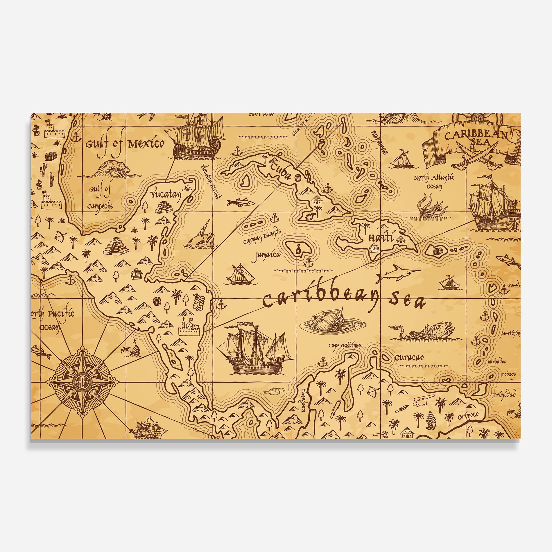 Caribbean Sea Map mockup 0