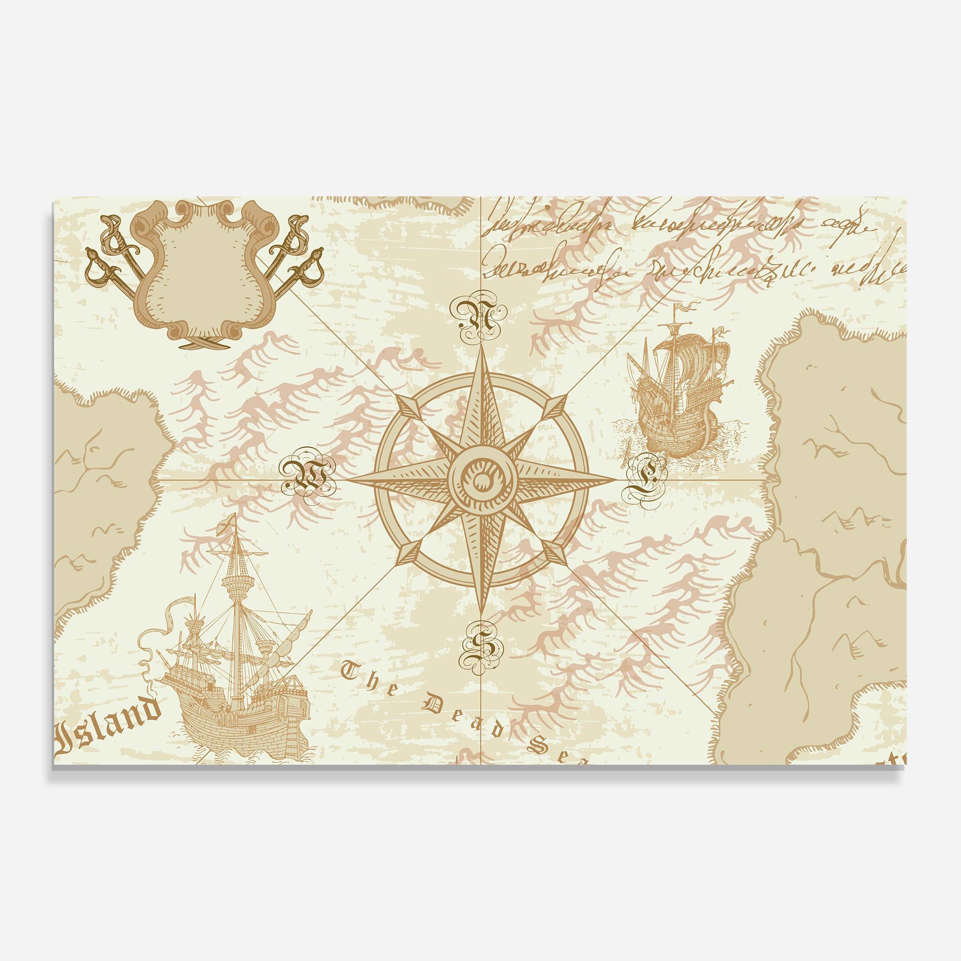 Üvegkép Cream Compass mockup 0