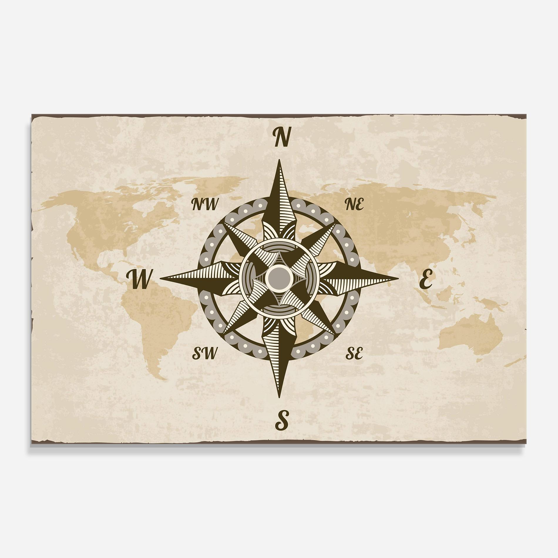 Üvegkép Nautical Compass mockup 0