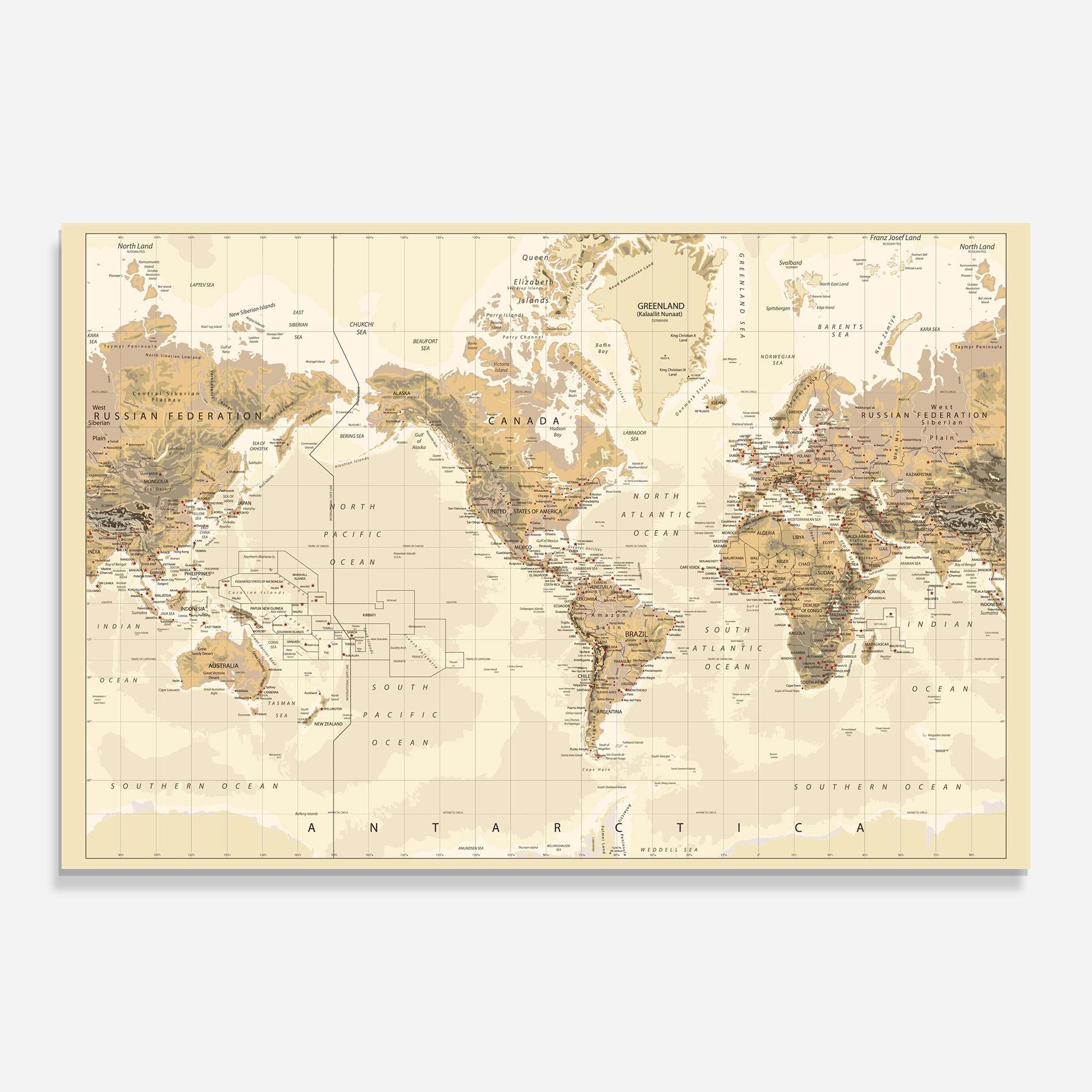 Üvegkép Old Canada Map mockup 0
