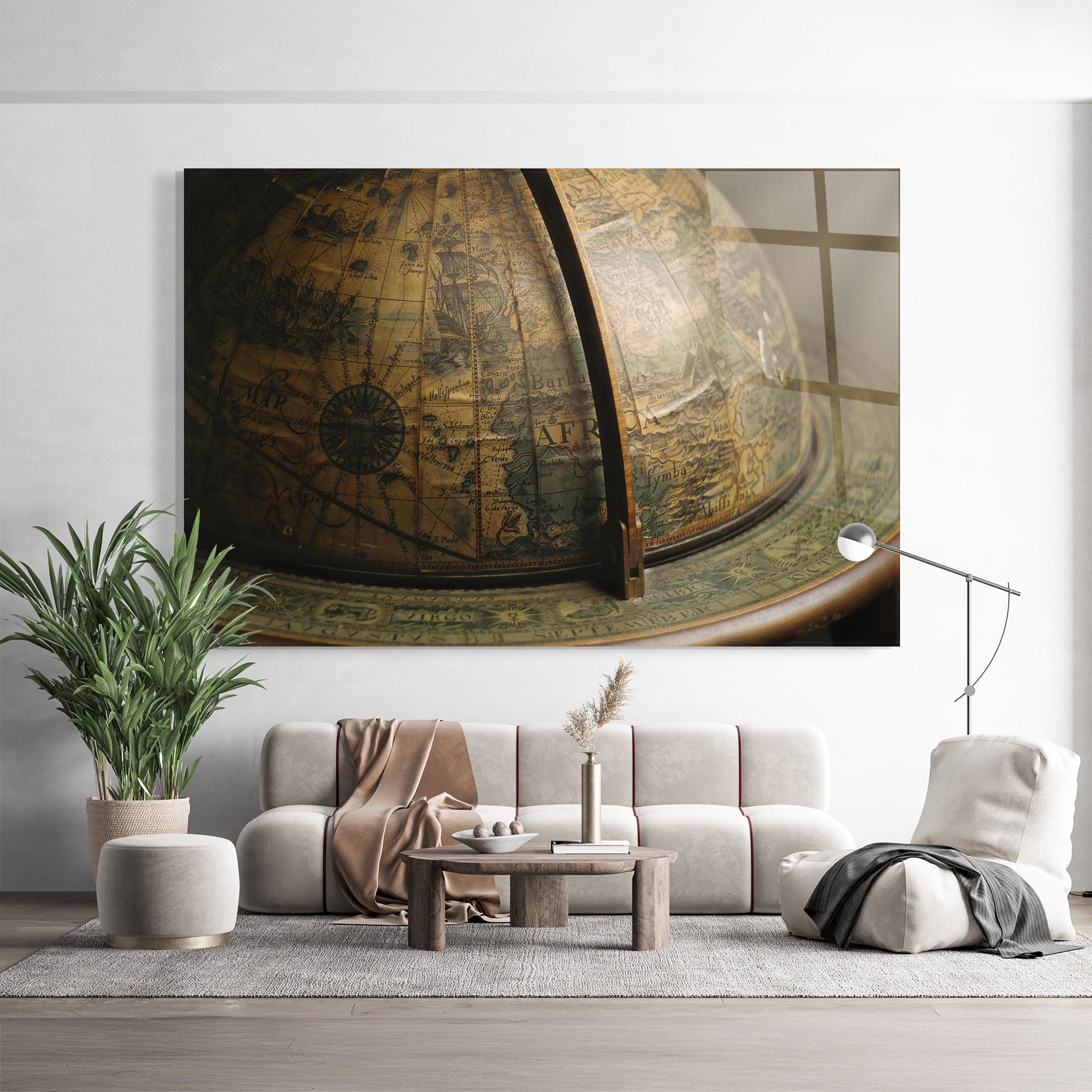 Üvegkép Globe Map mockup 9