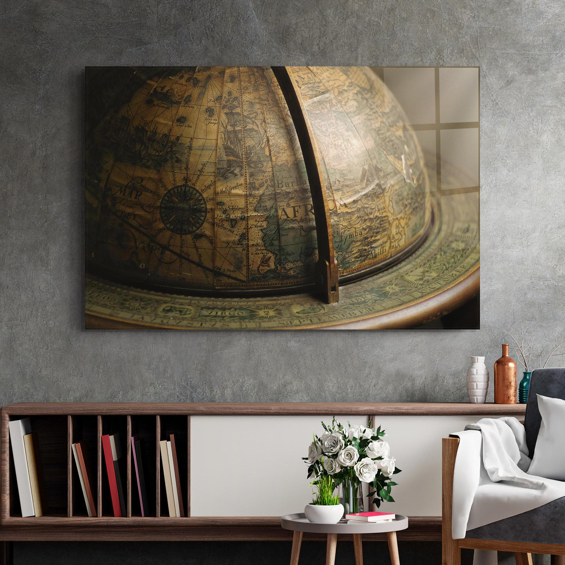 Üvegkép Globe Map mockup 2