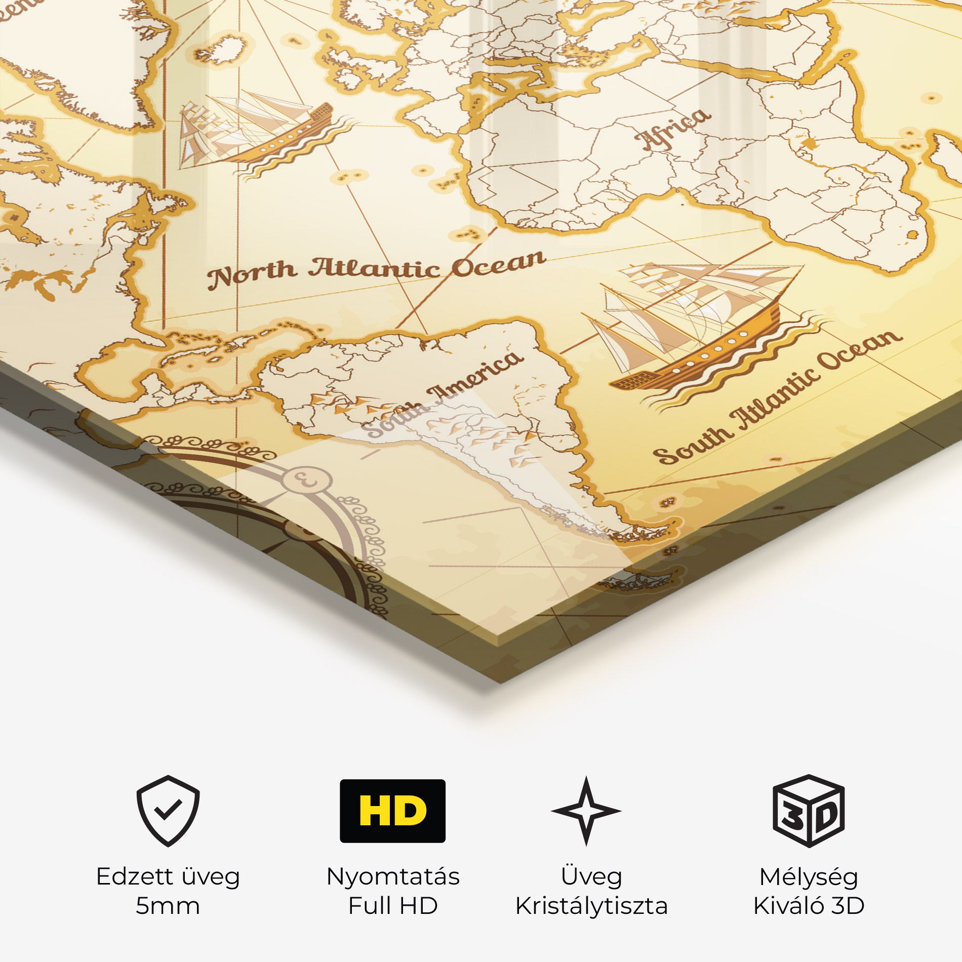 Gold Vintage Map mockup 3