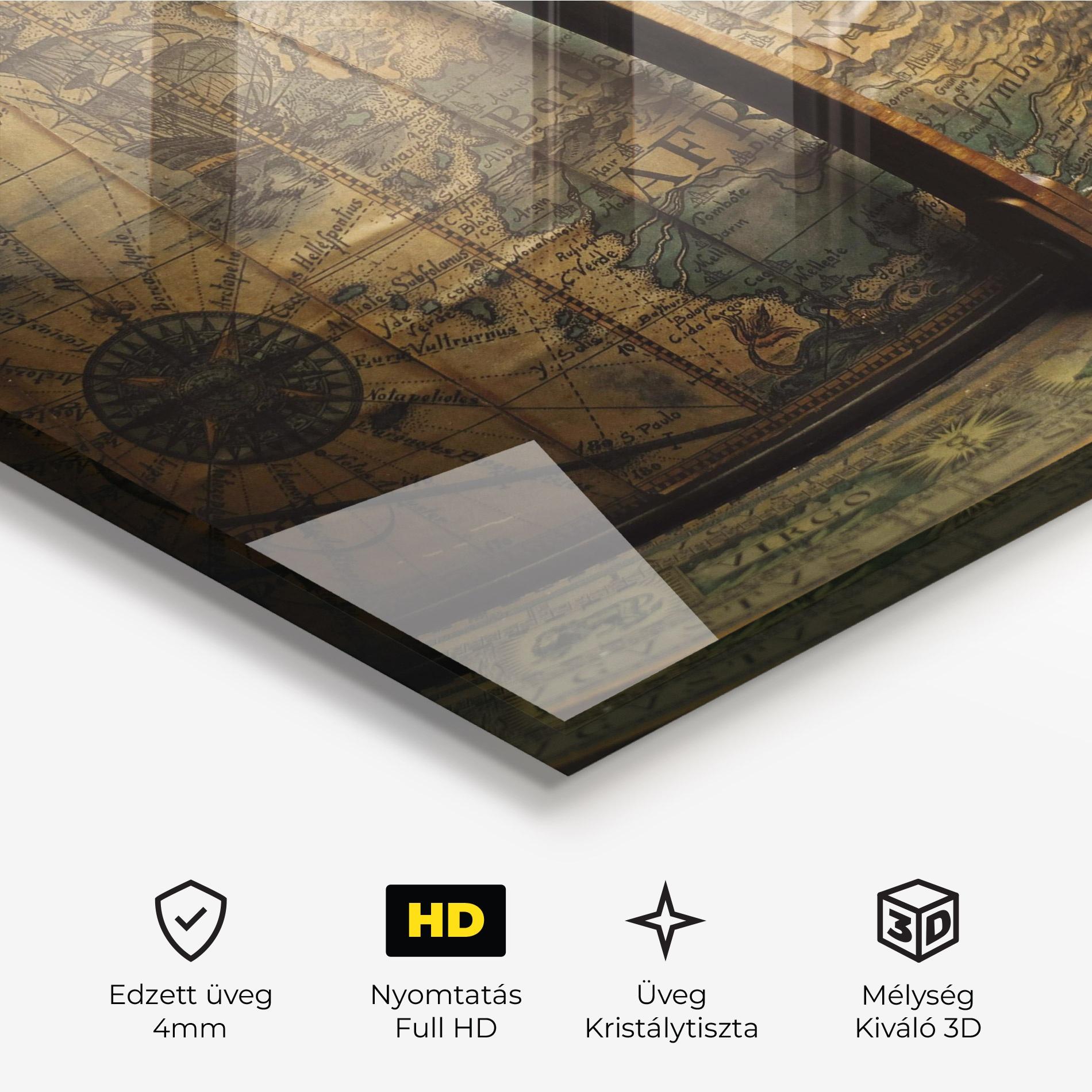 Üvegkép Globe Map mockup 3