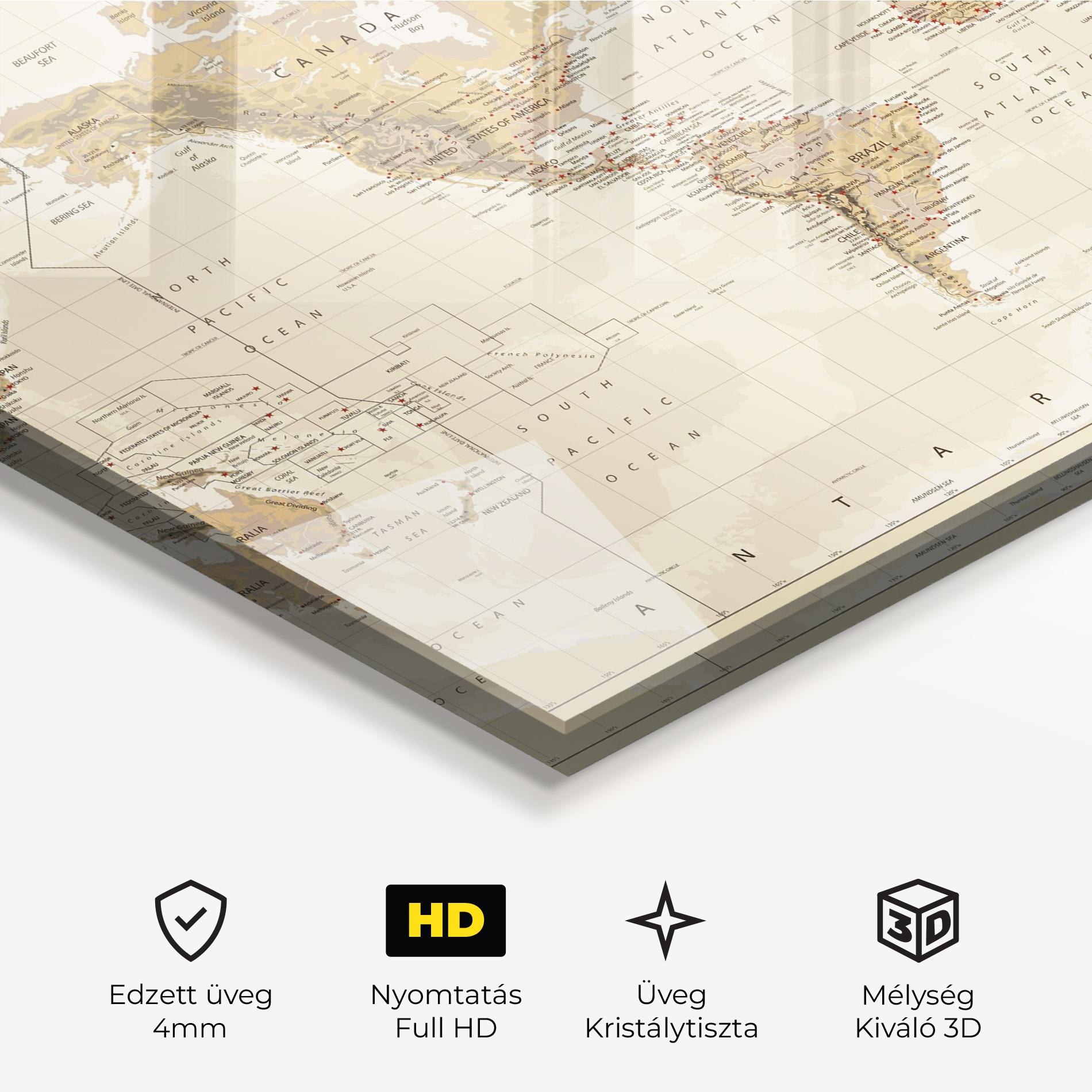 Üvegkép Old Canada Map mockup 3