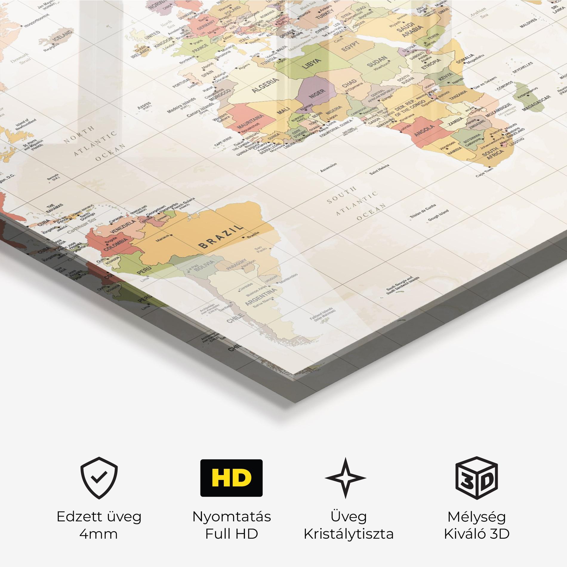 Üvegkép Orange Cream Map mockup 3