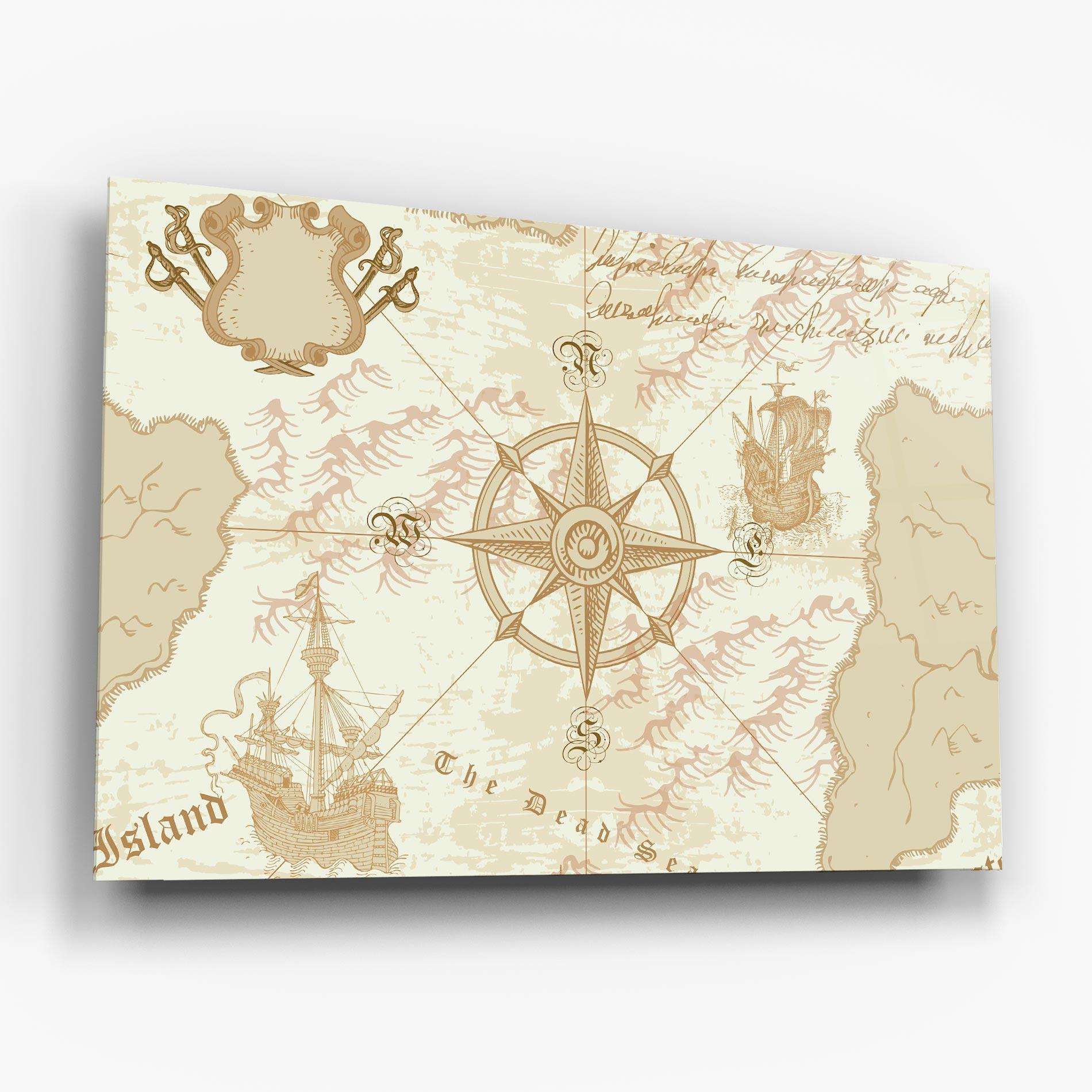Üvegkép Cream Compass mockup 6