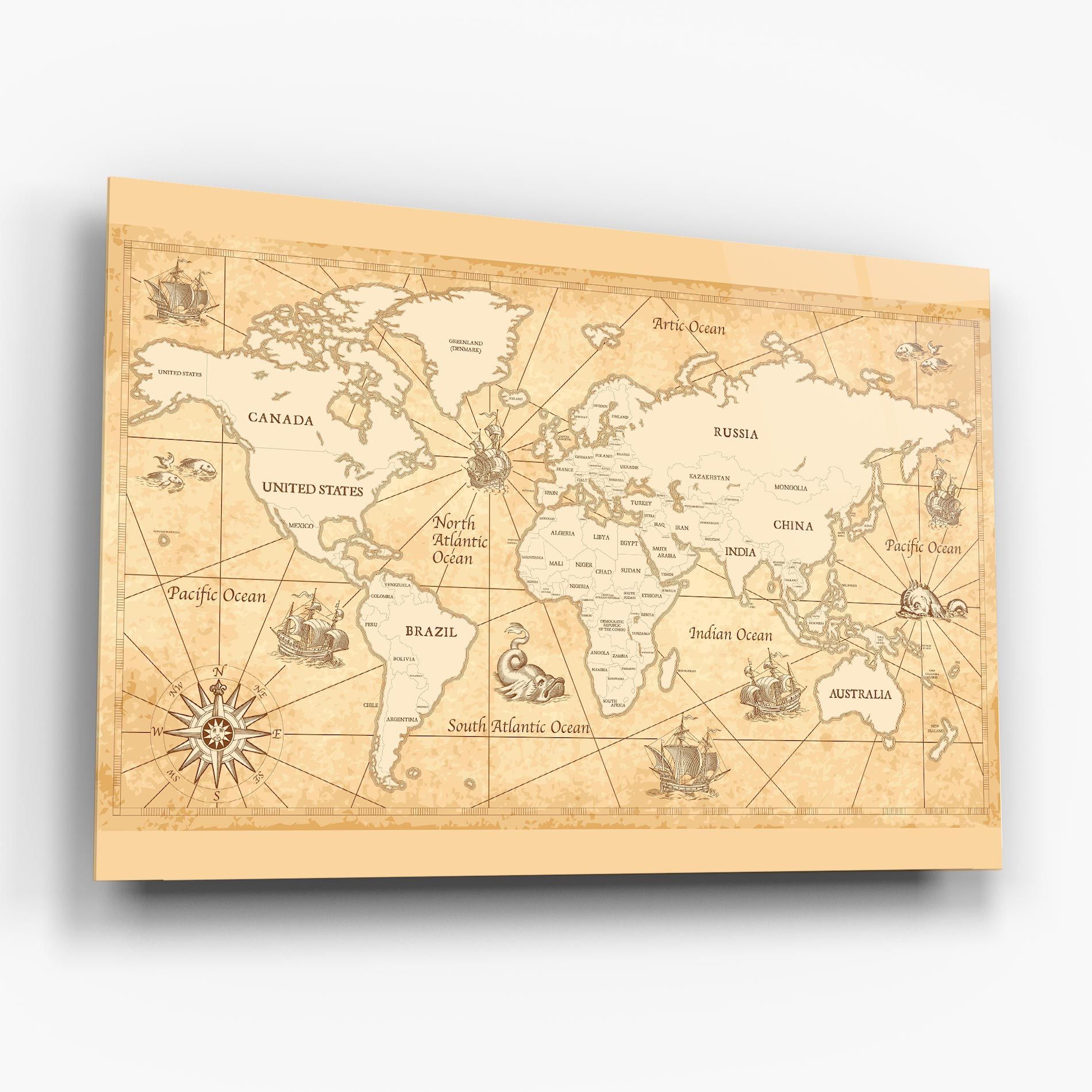 Cream Old Map mockup 6