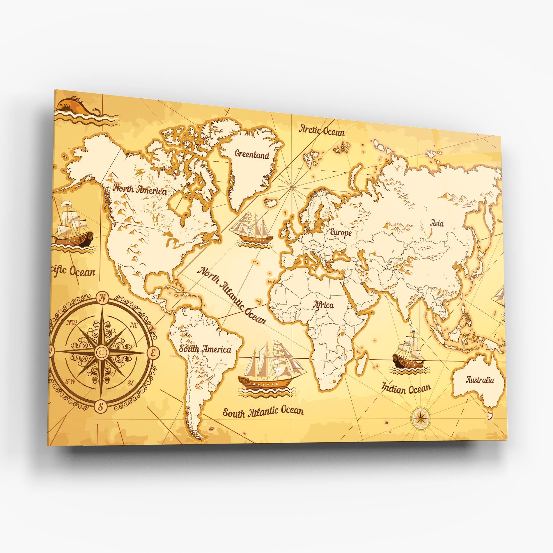 Gold Vintage Map mockup 6