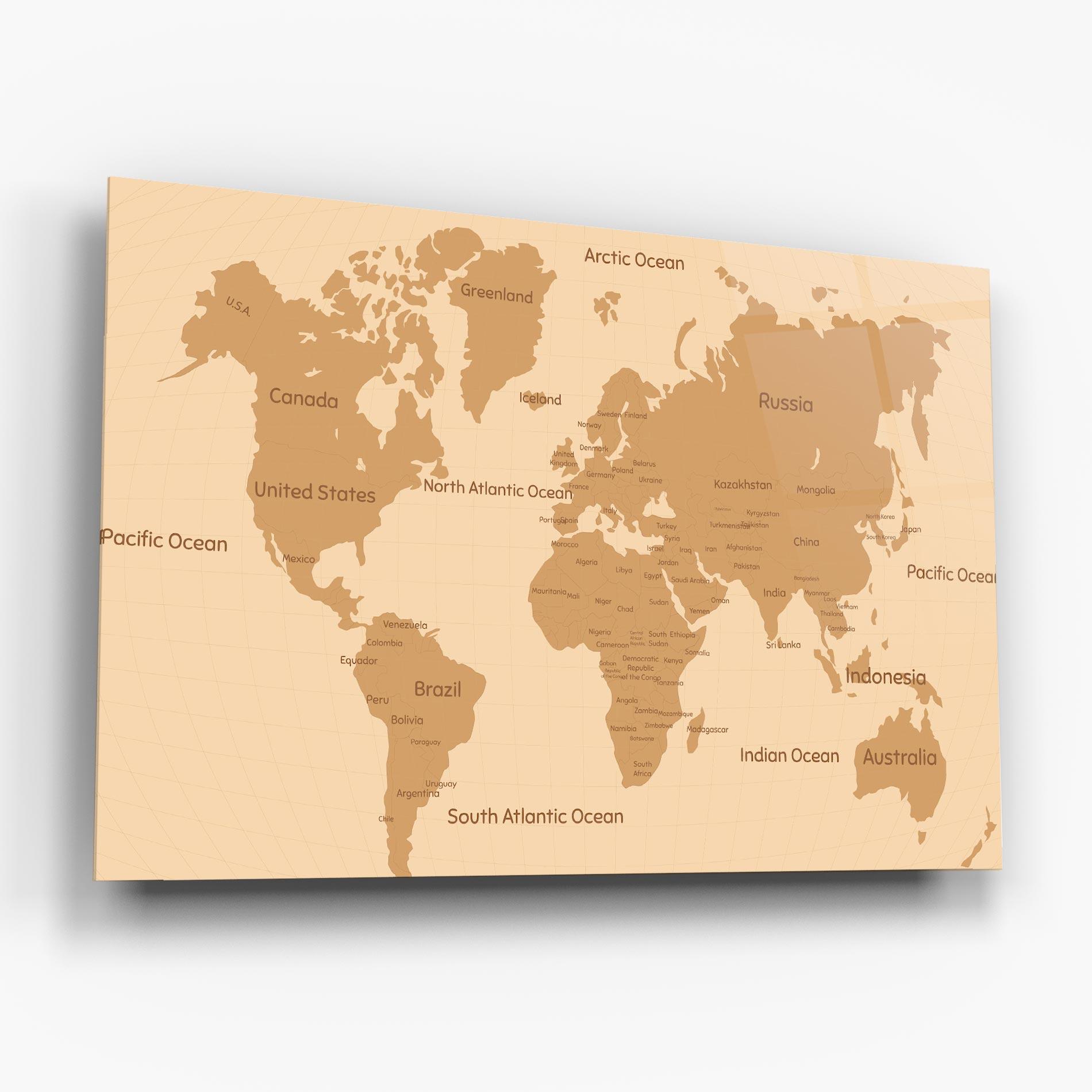 Üvegkép Ocean Old Map mockup 6