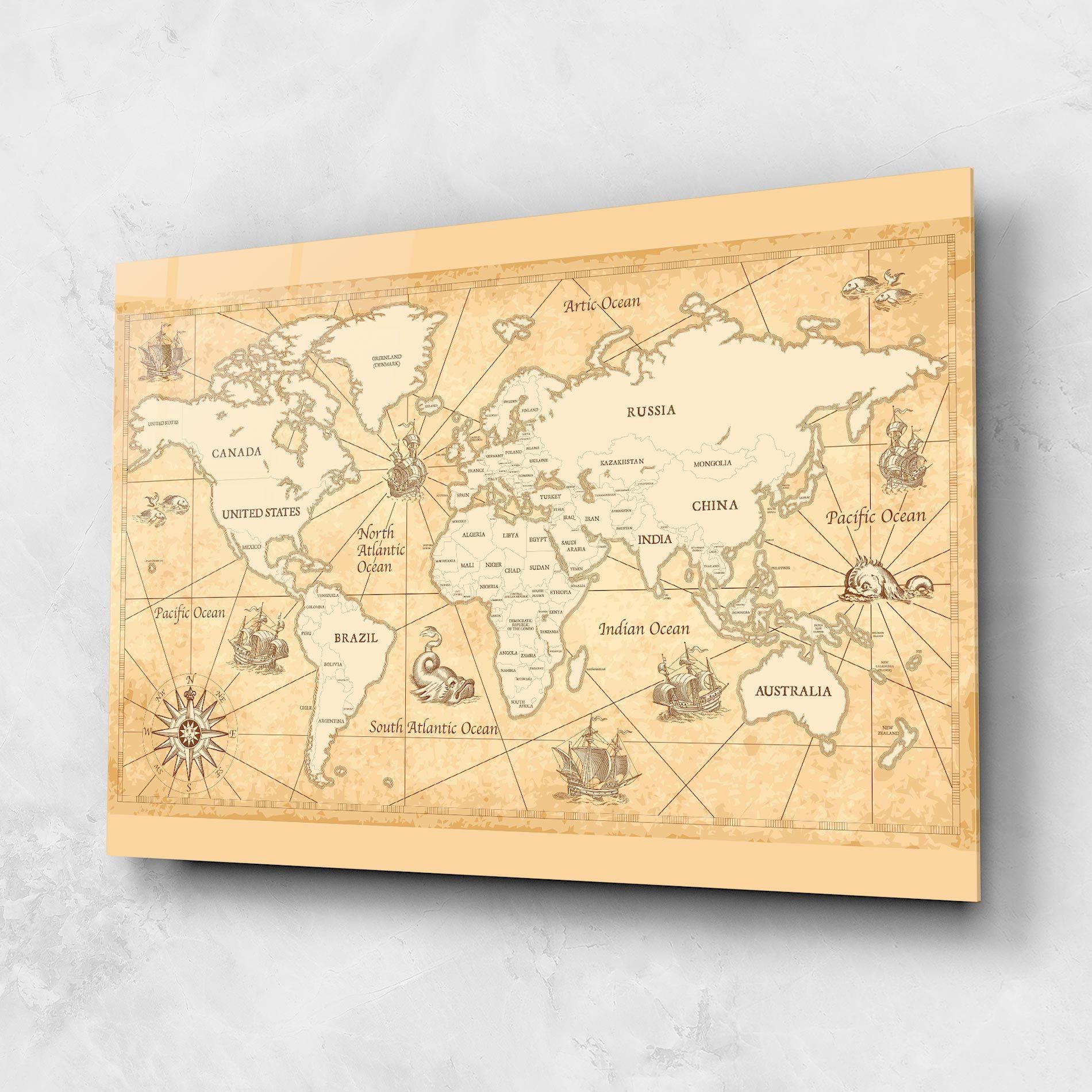 Cream Old Map mockup 1