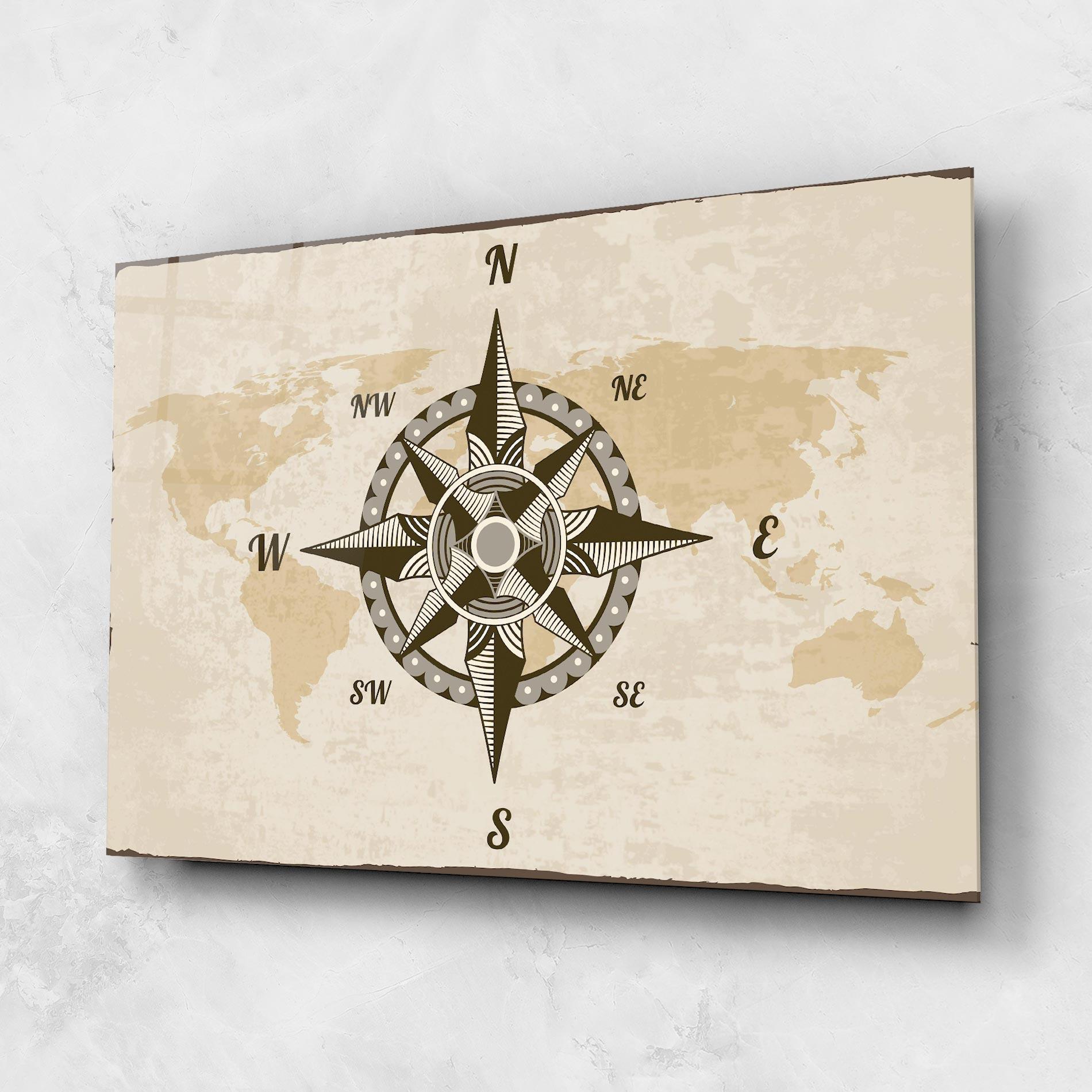 Üvegkép Nautical Compass mockup 1