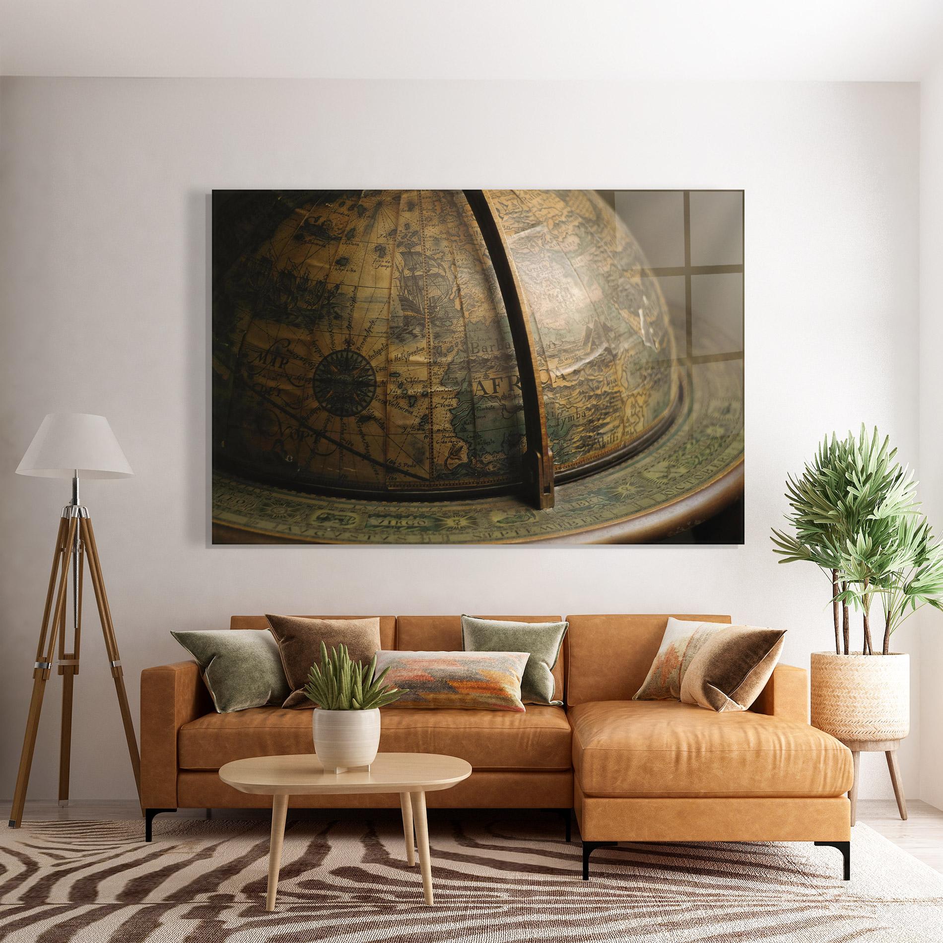 Üvegkép Globe Map mockup 7