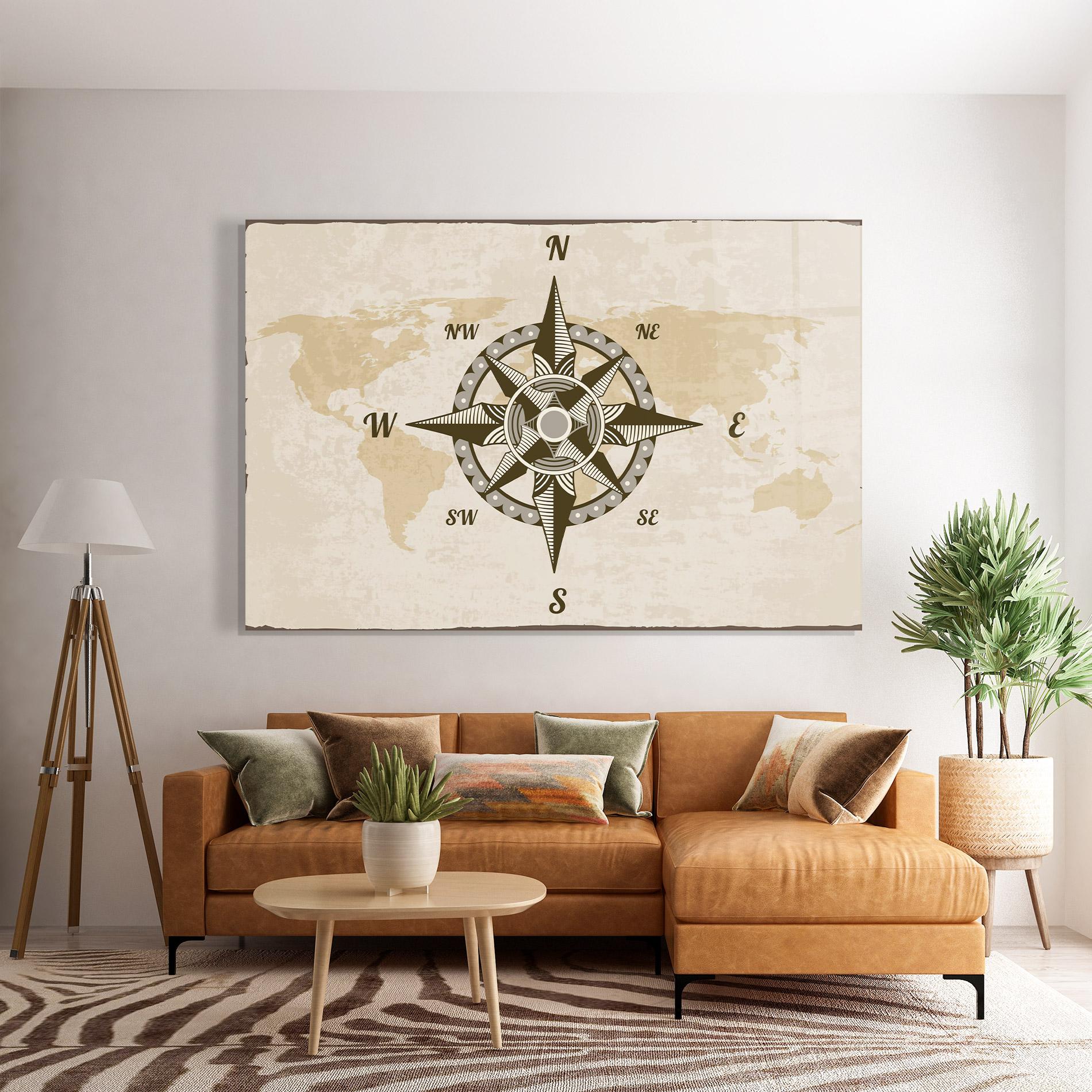 Üvegkép Nautical Compass mockup 7