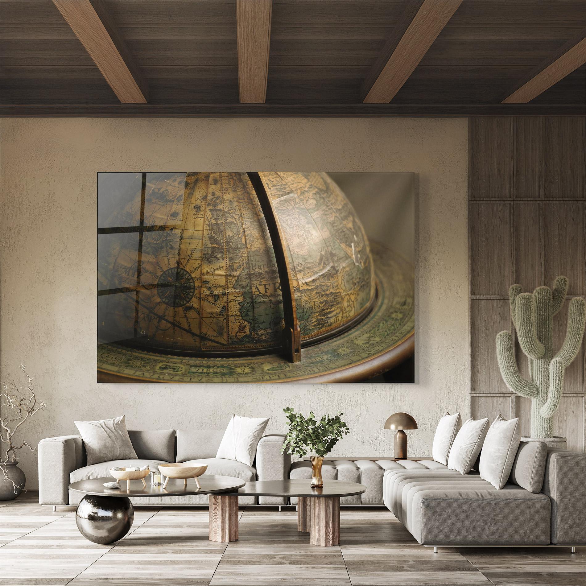 Üvegkép Globe Map mockup 8