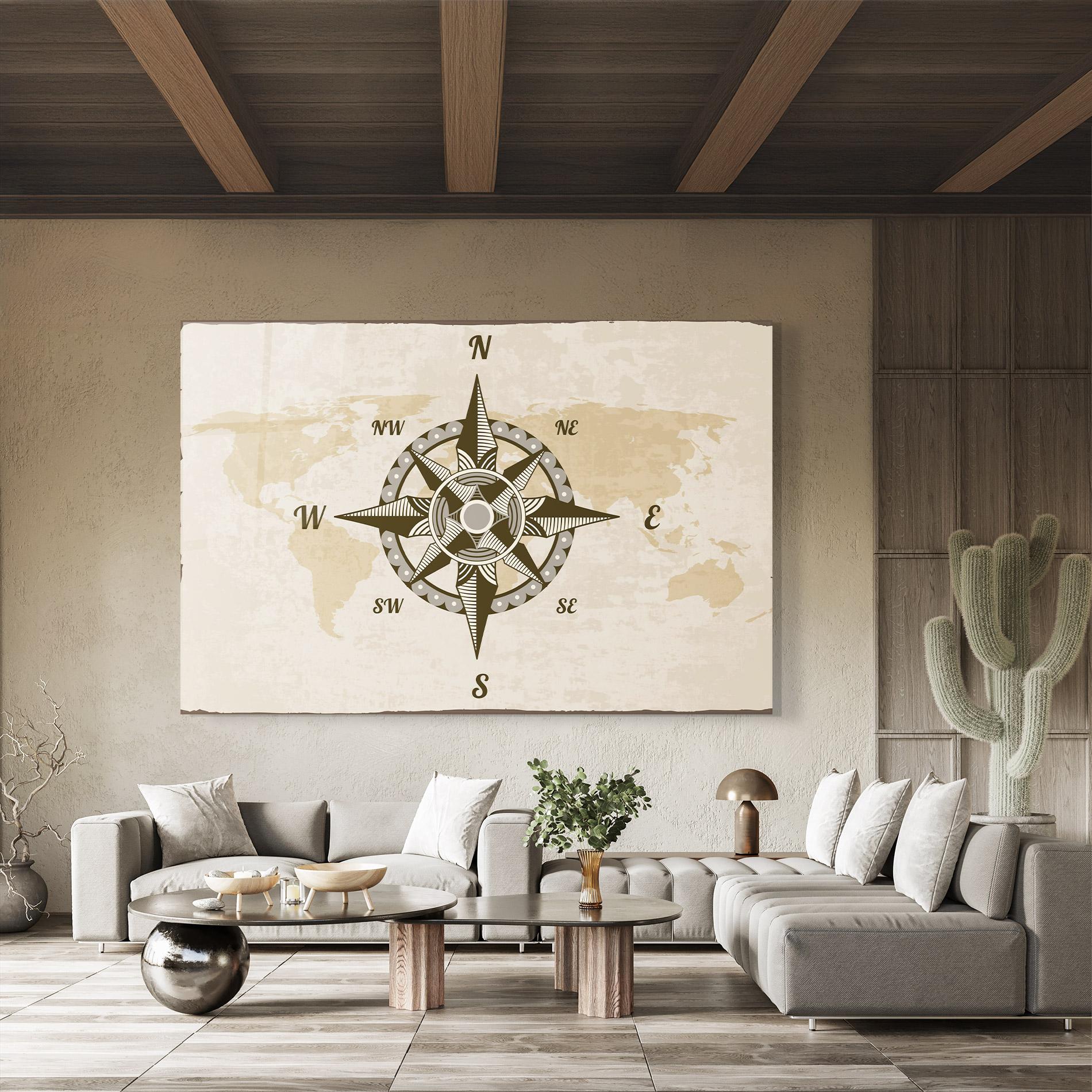 Üvegkép Nautical Compass mockup 8