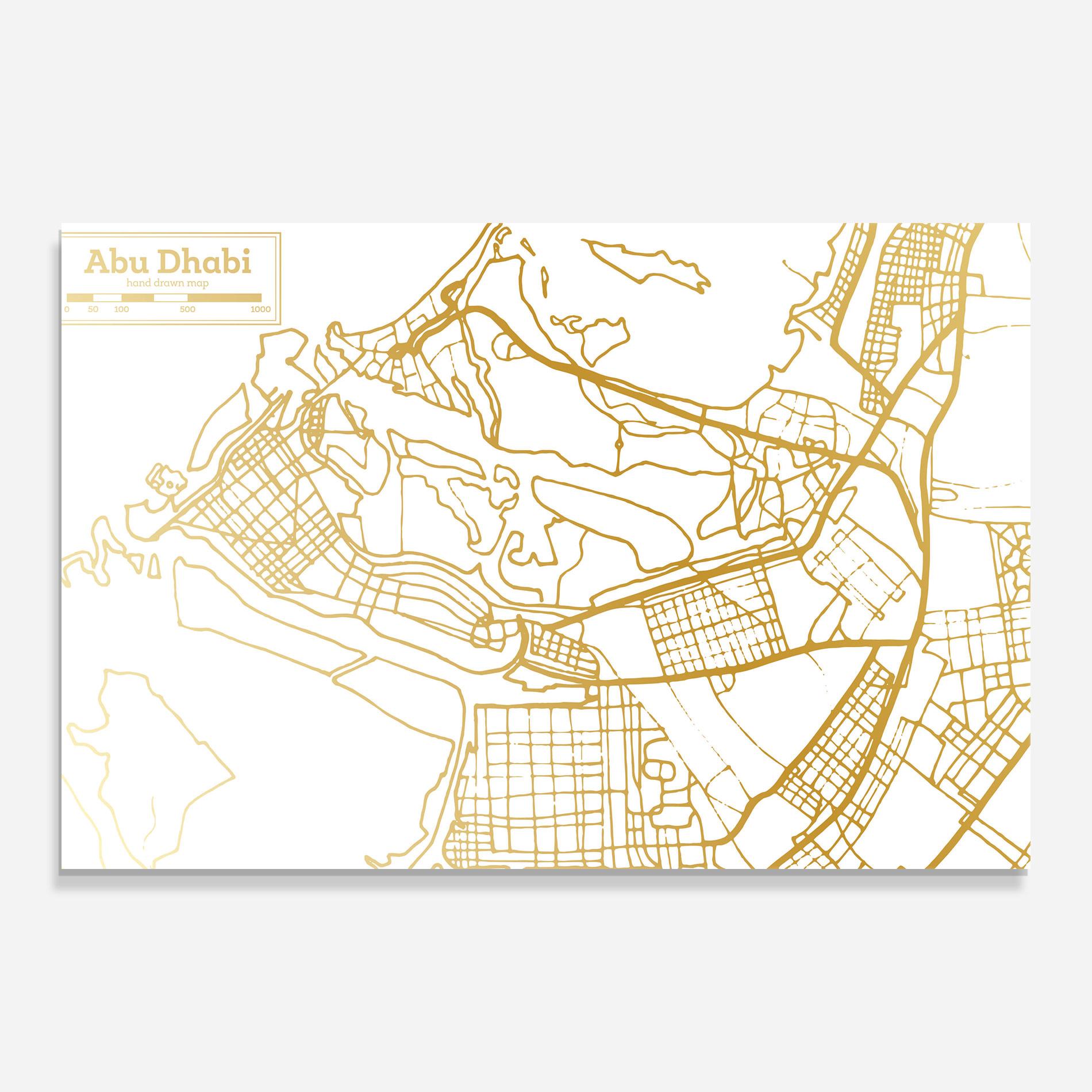 Üvegkép Abu Dhabi Map mockup 0