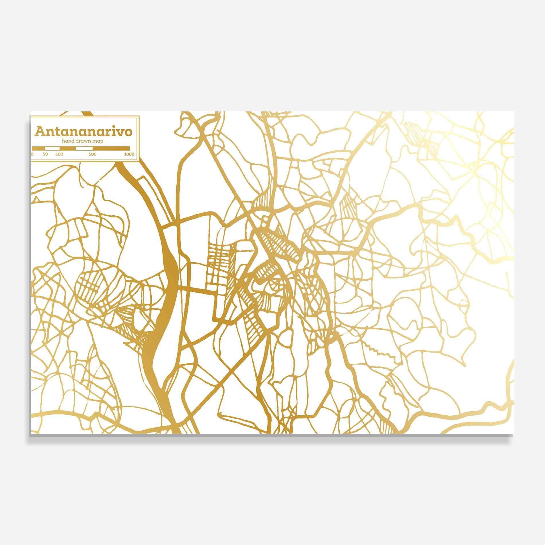 Üvegkép Antananarivo Map mockup 0
