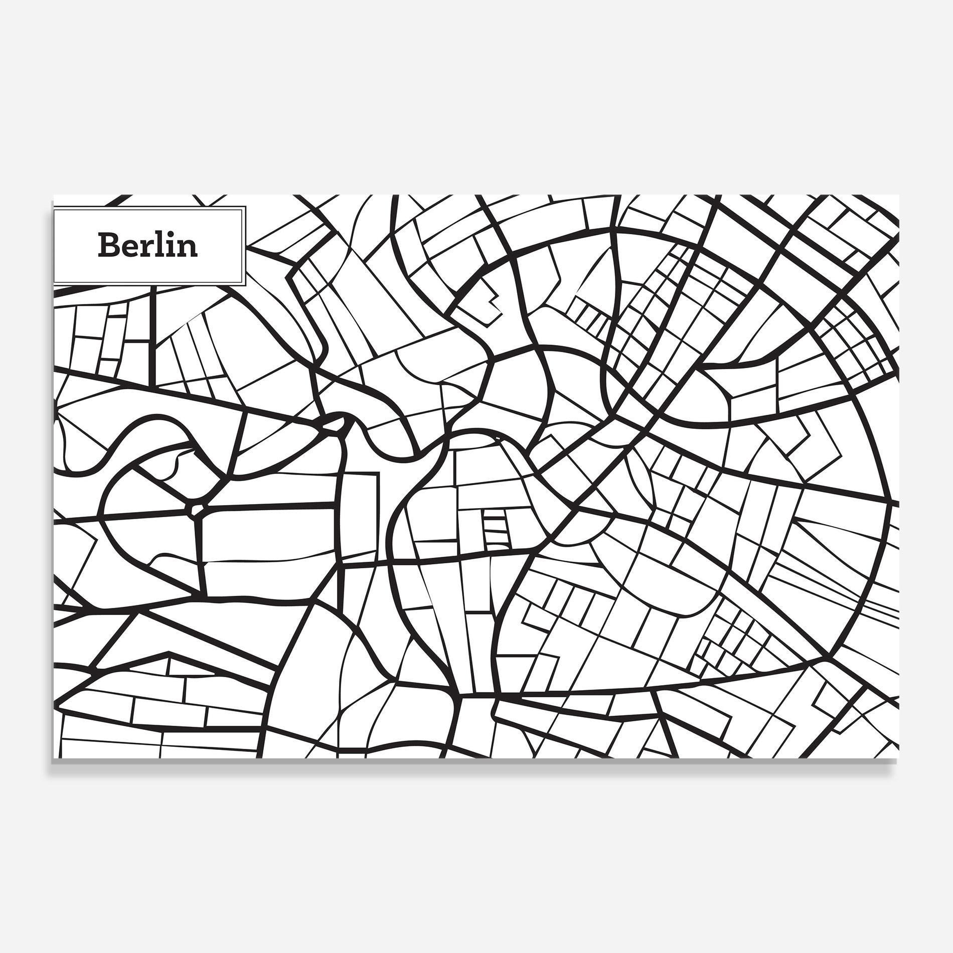 Üvegkép Berlin Map mockup 0