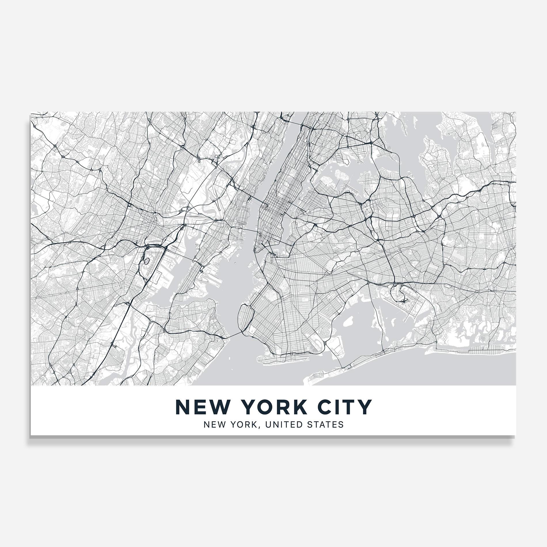 Üvegkép New York Map mockup 0