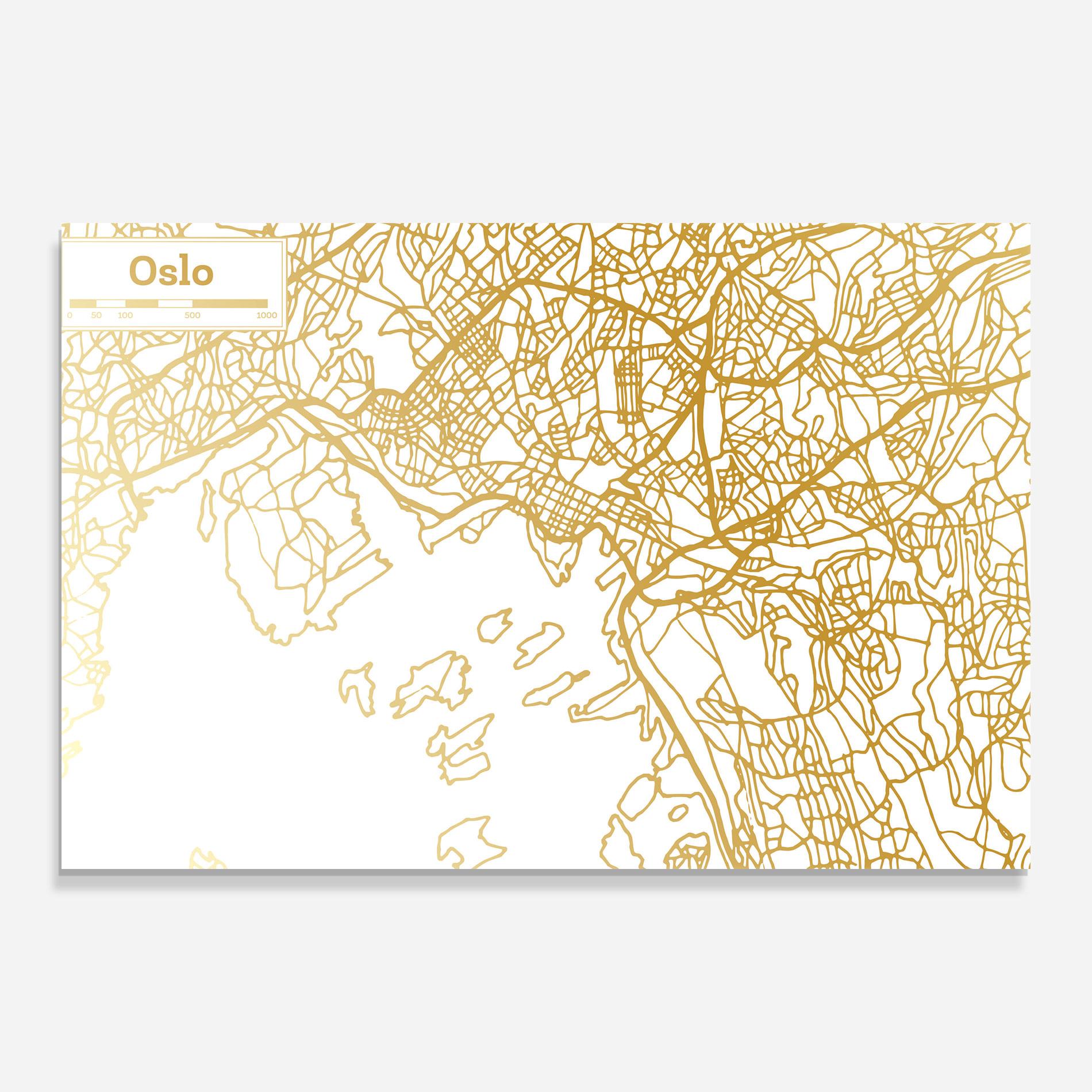Üvegkép Oslo Gold Map mockup 0