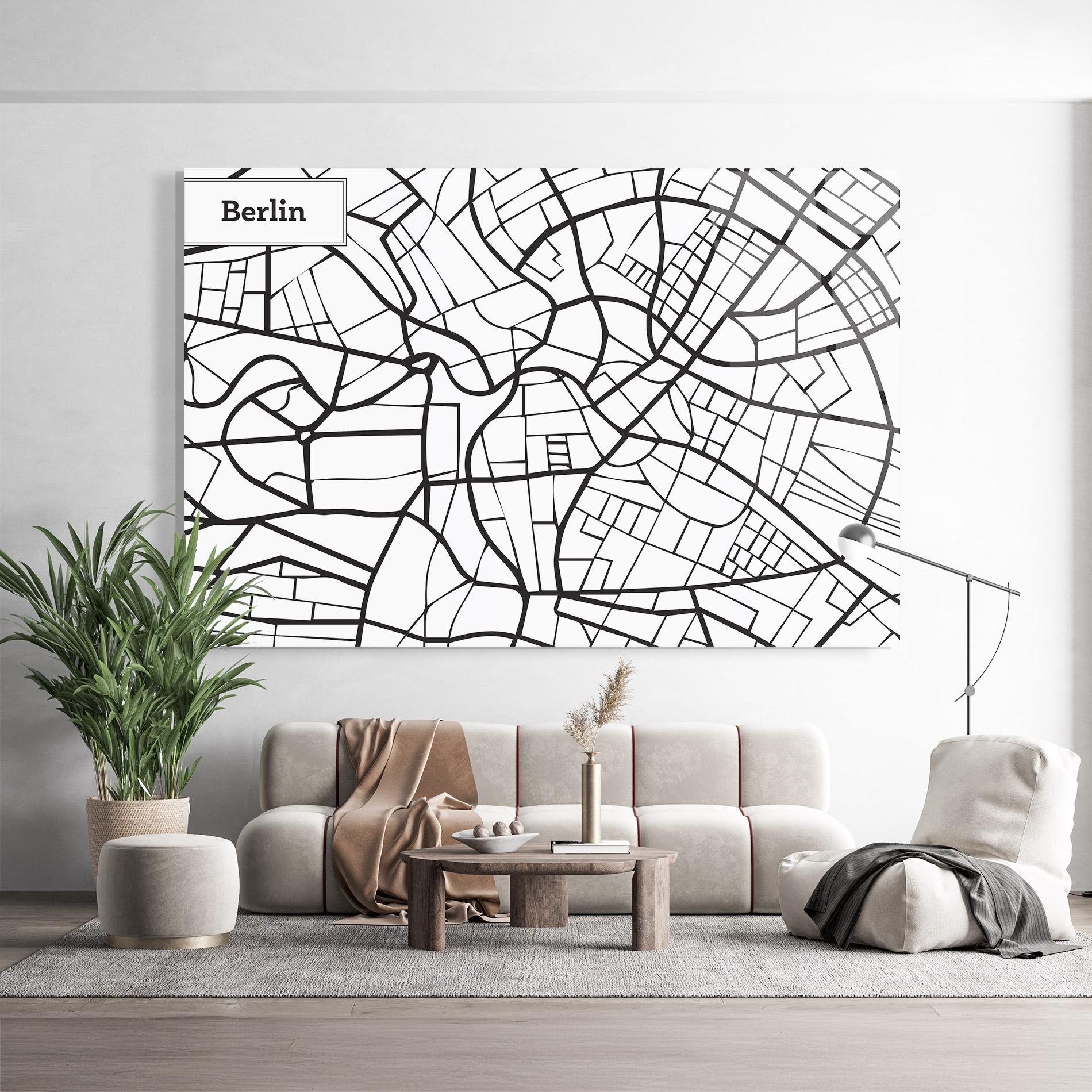 Üvegkép Berlin Map mockup 9