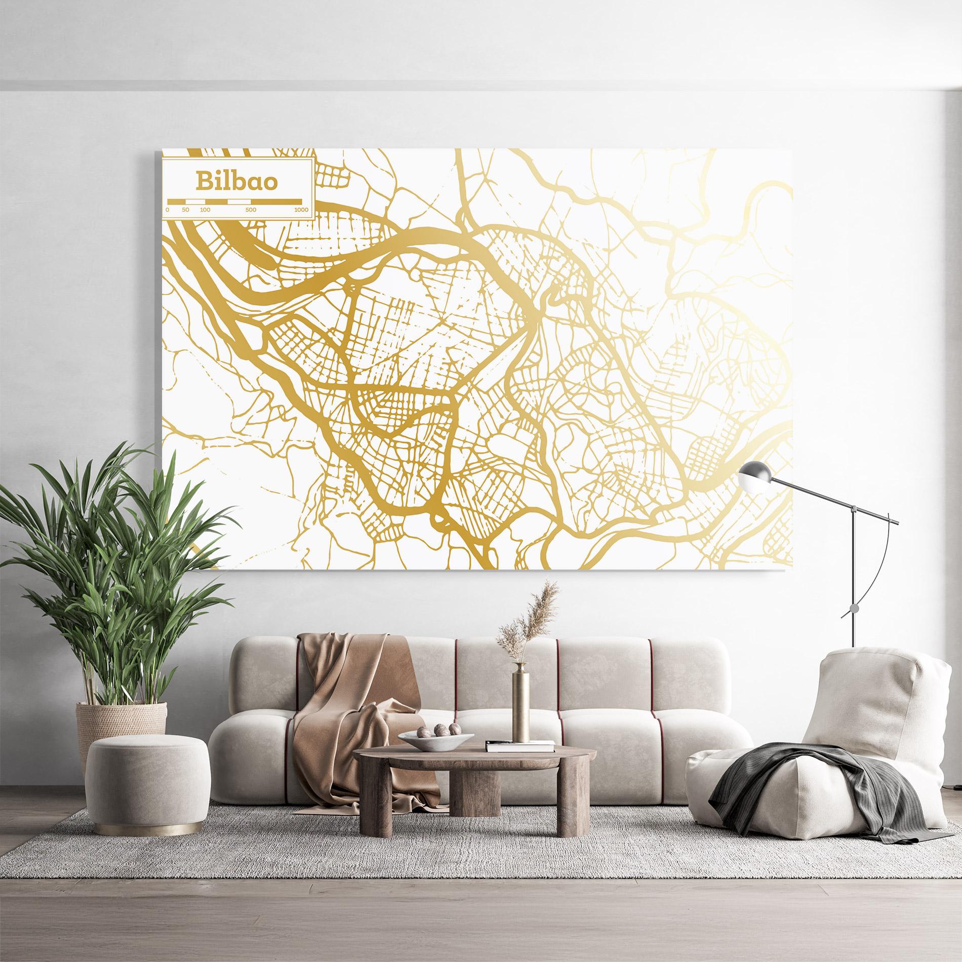 Üvegkép Bilbao Gold Map mockup 9