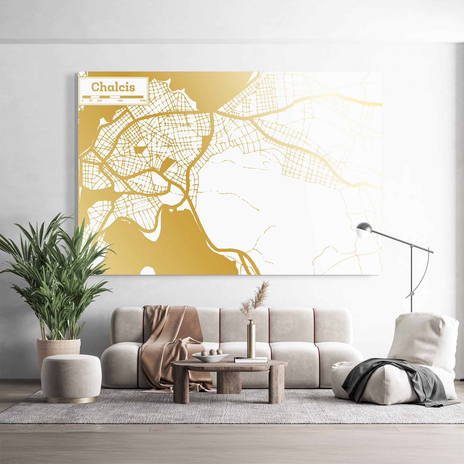 Üvegkép Chalcis Gold Map mockup 9