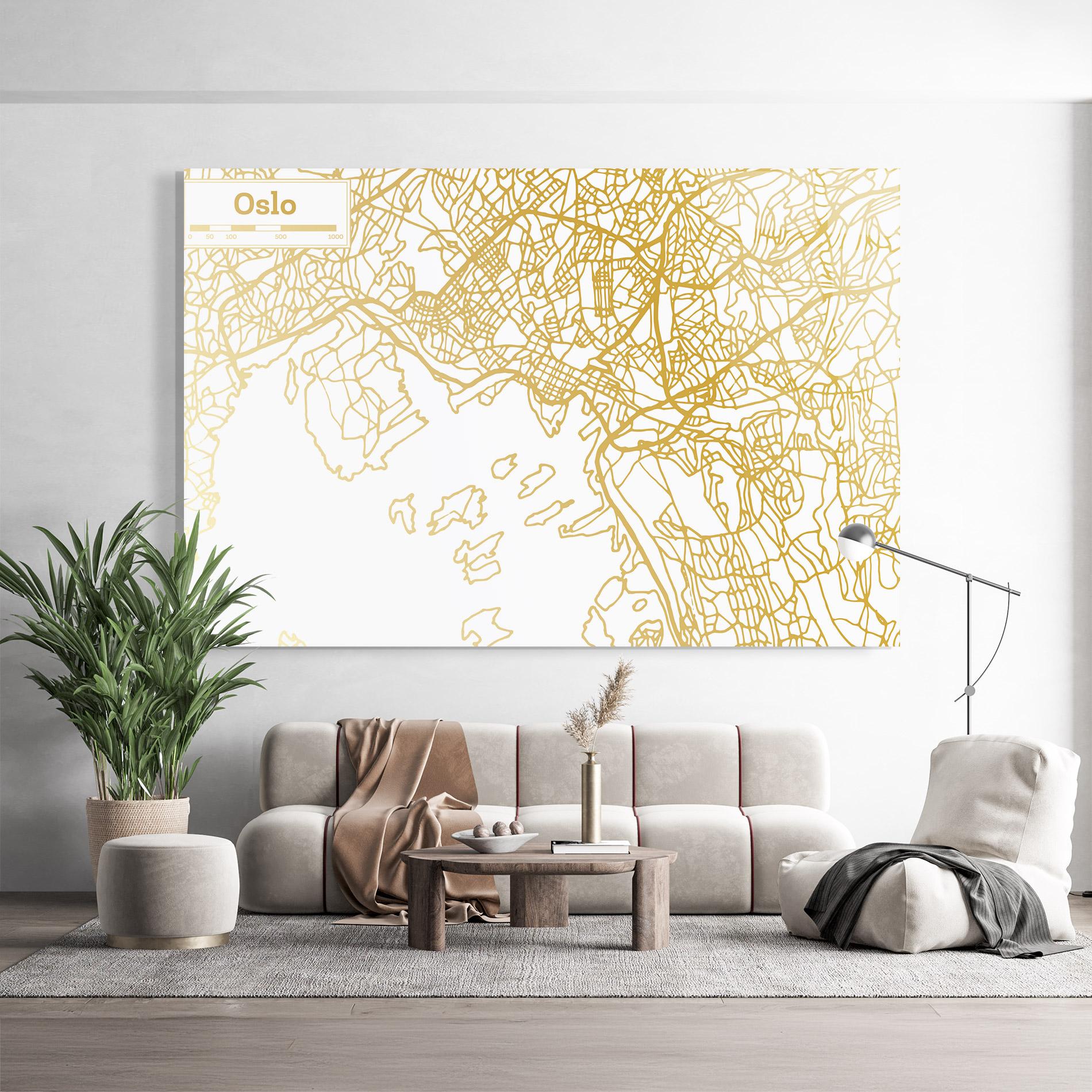 Üvegkép Oslo Gold Map mockup 9