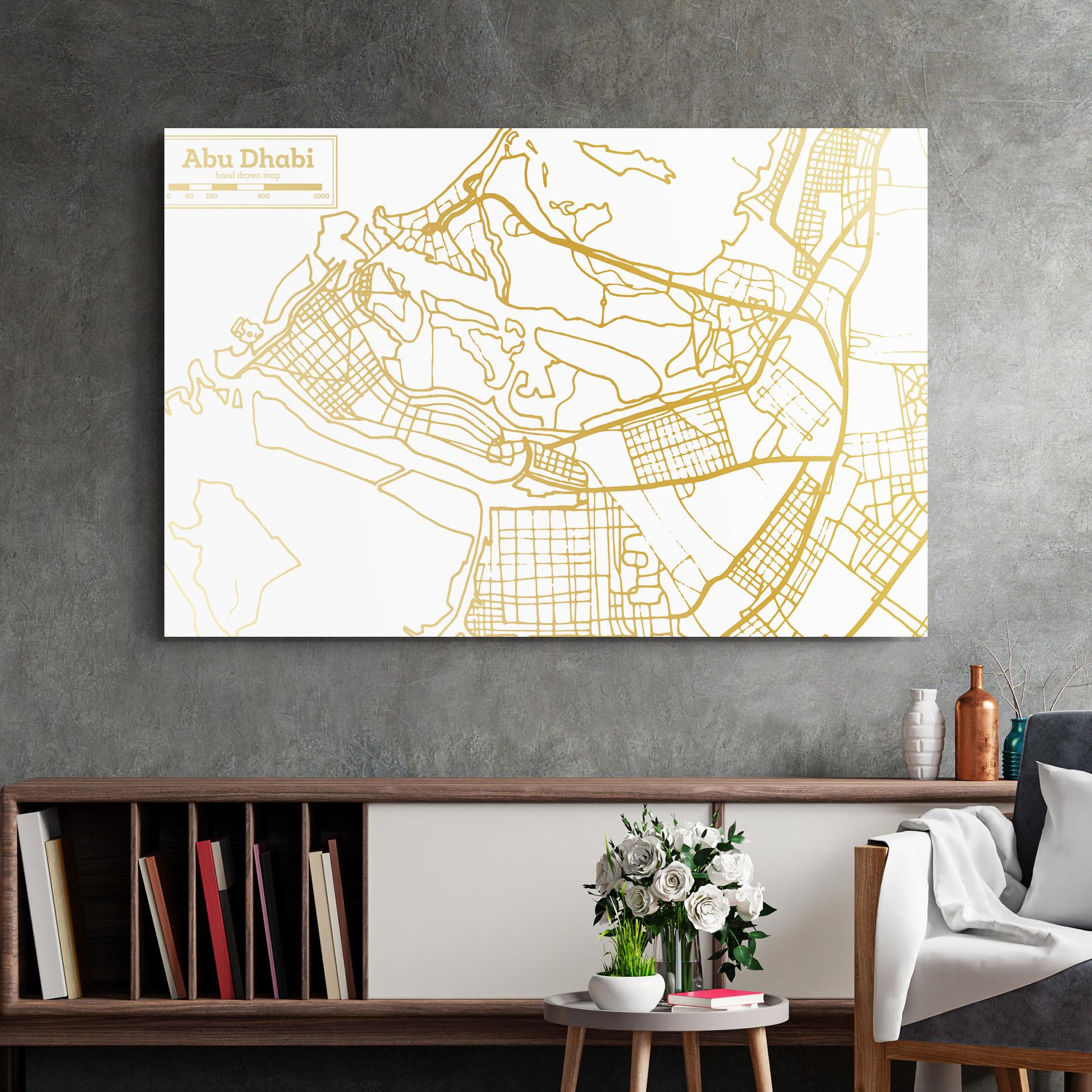 Üvegkép Abu Dhabi Map mockup 2