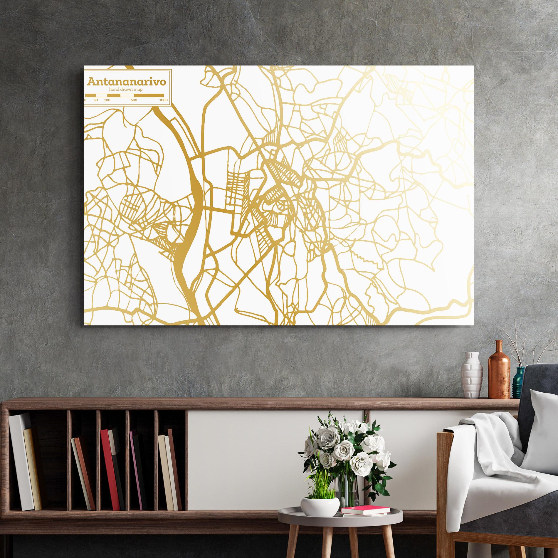 Üvegkép Antananarivo Map mockup 2