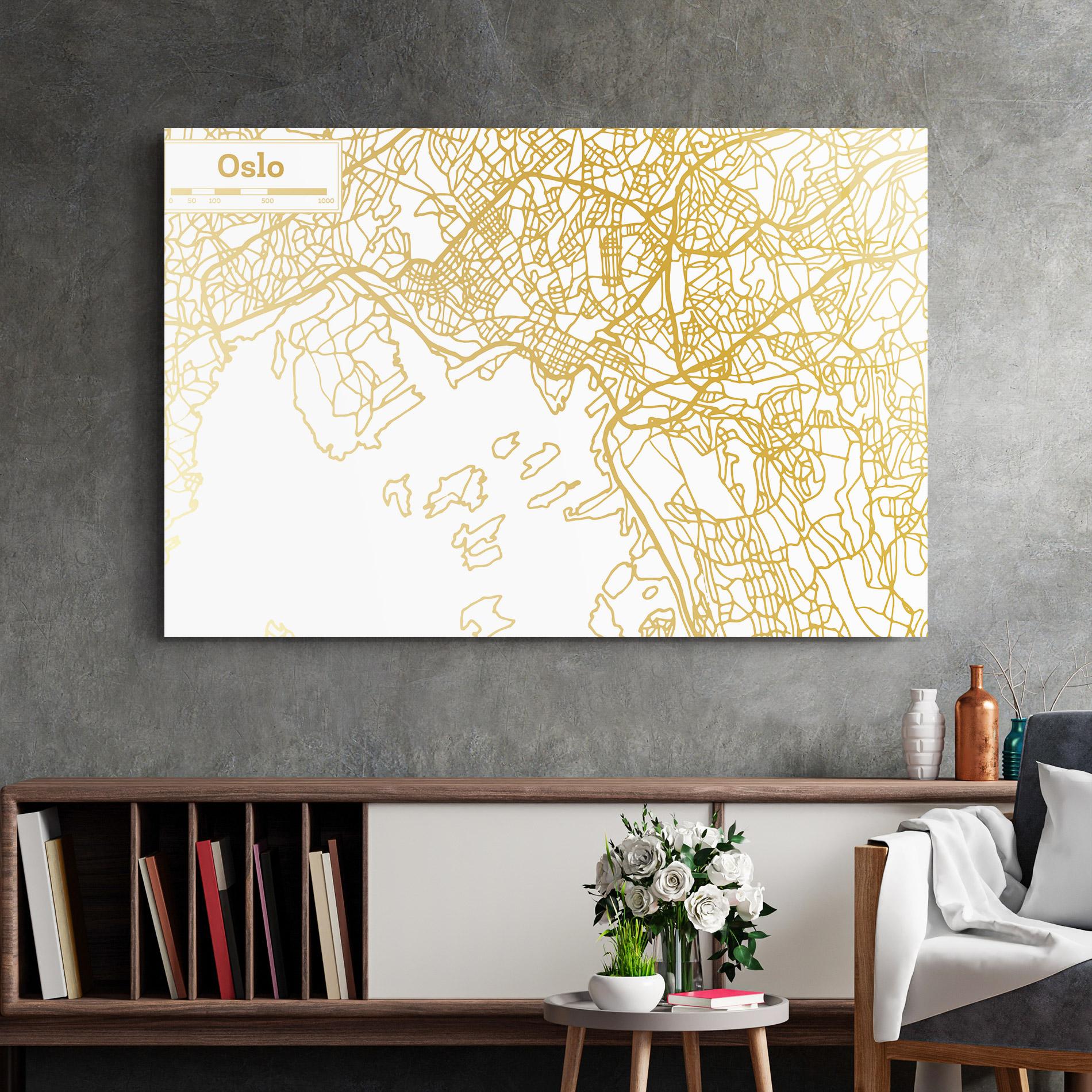 Üvegkép Oslo Gold Map mockup 2