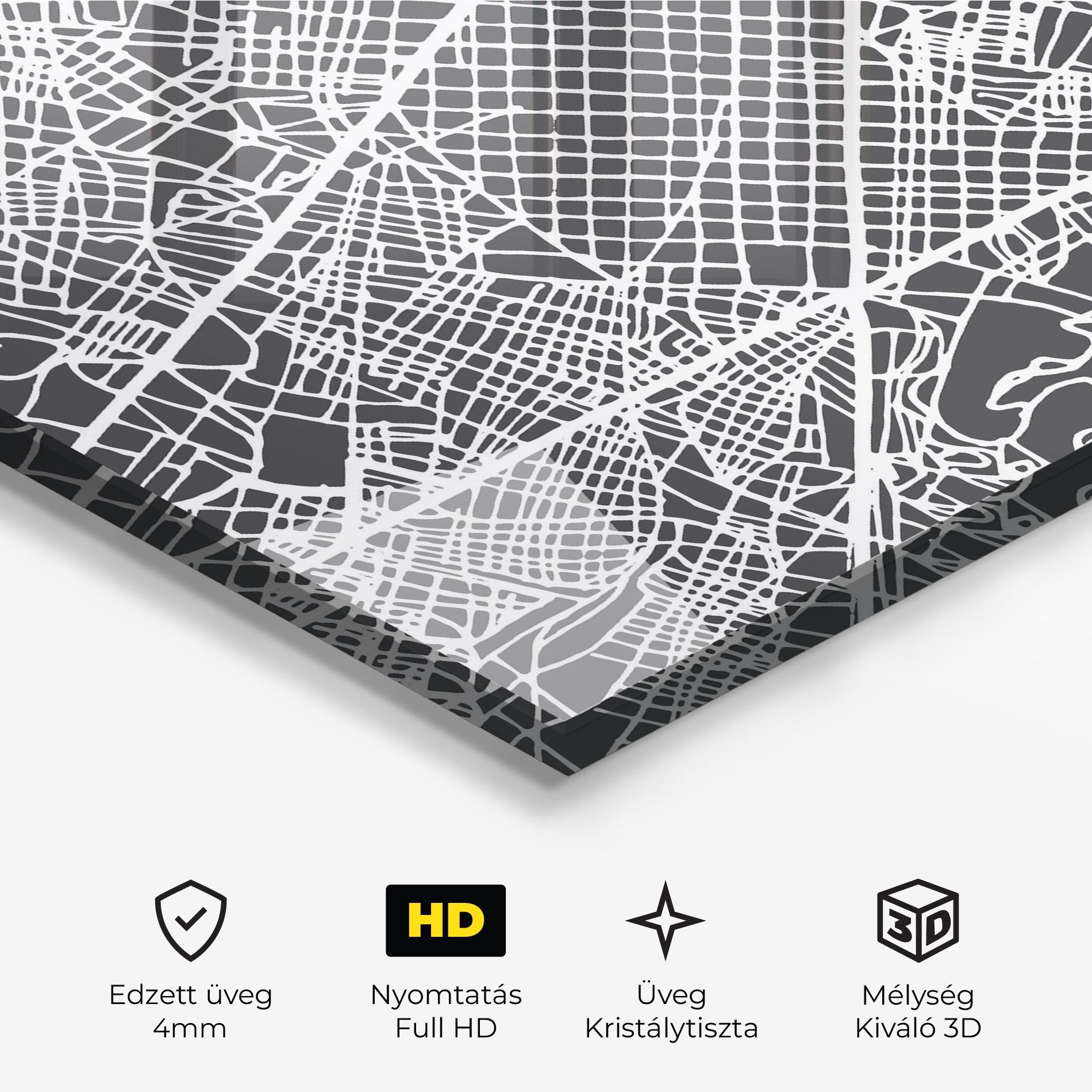 Üvegkép Barcelona Map mockup 3