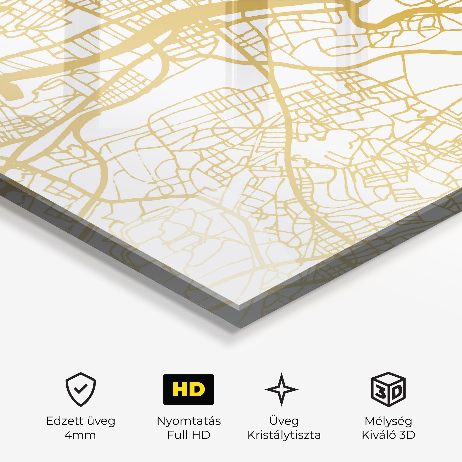 Üvegkép Glasgow Gold Map mockup 3