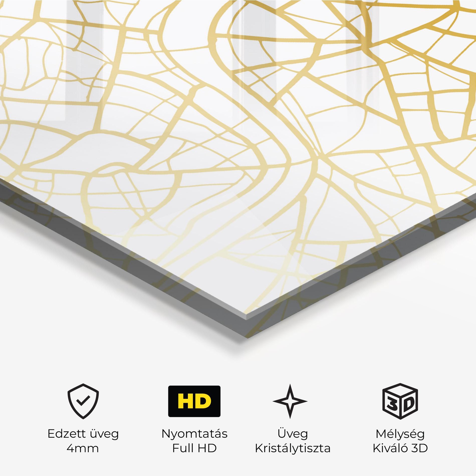 Üvegkép London Gold Map mockup 3