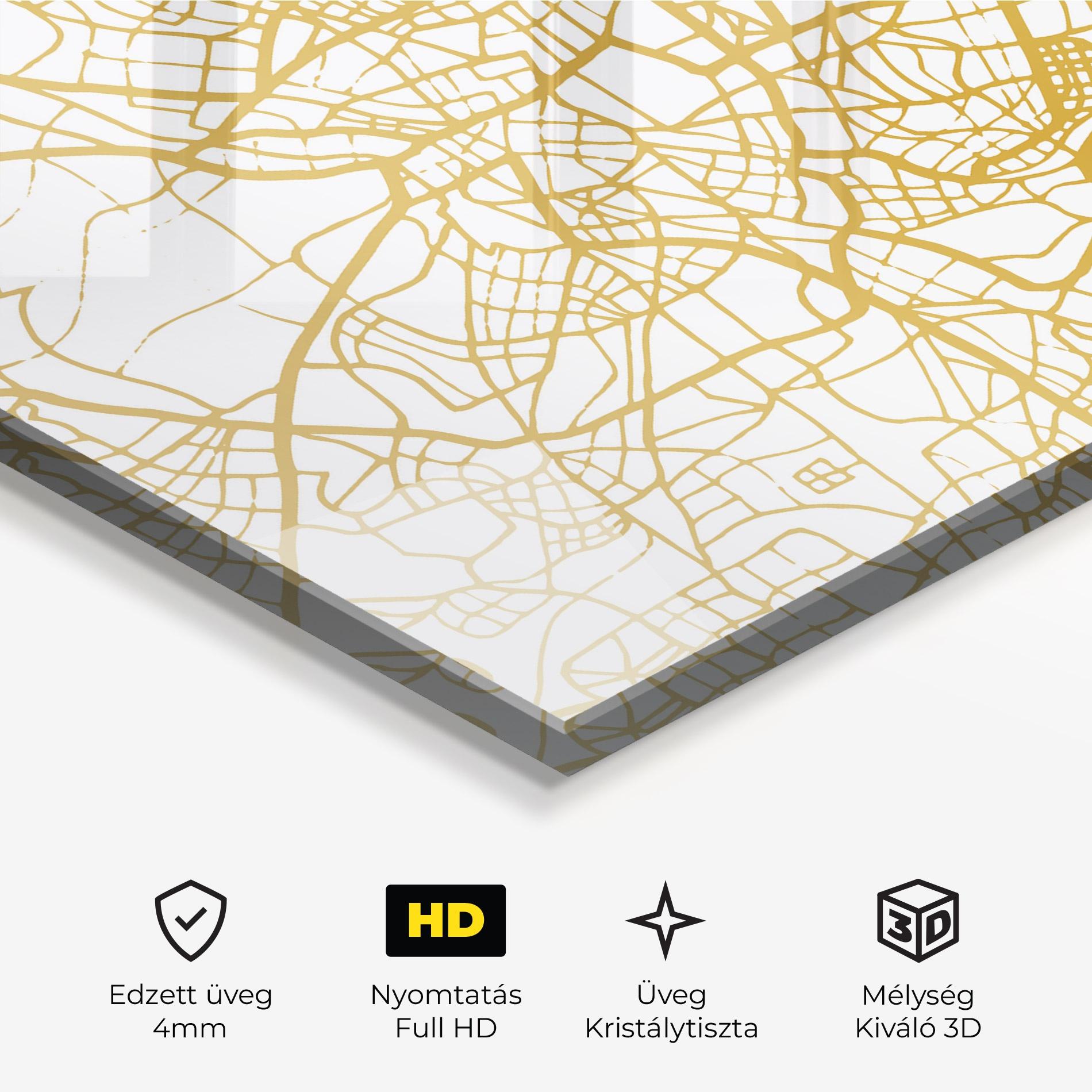 Üvegkép Madrid Gold Map mockup 3