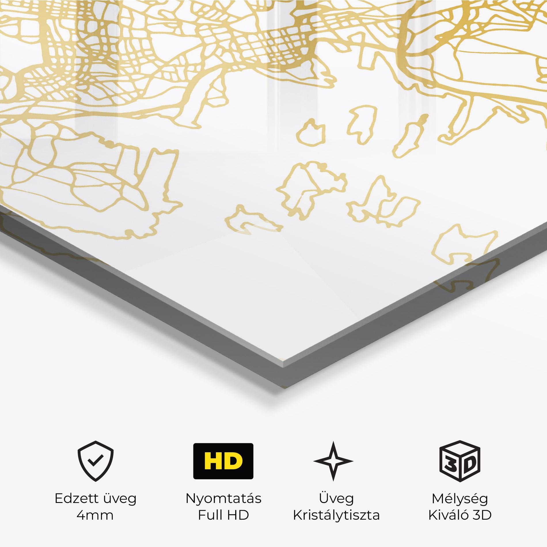 Üvegkép Oslo Gold Map mockup 3