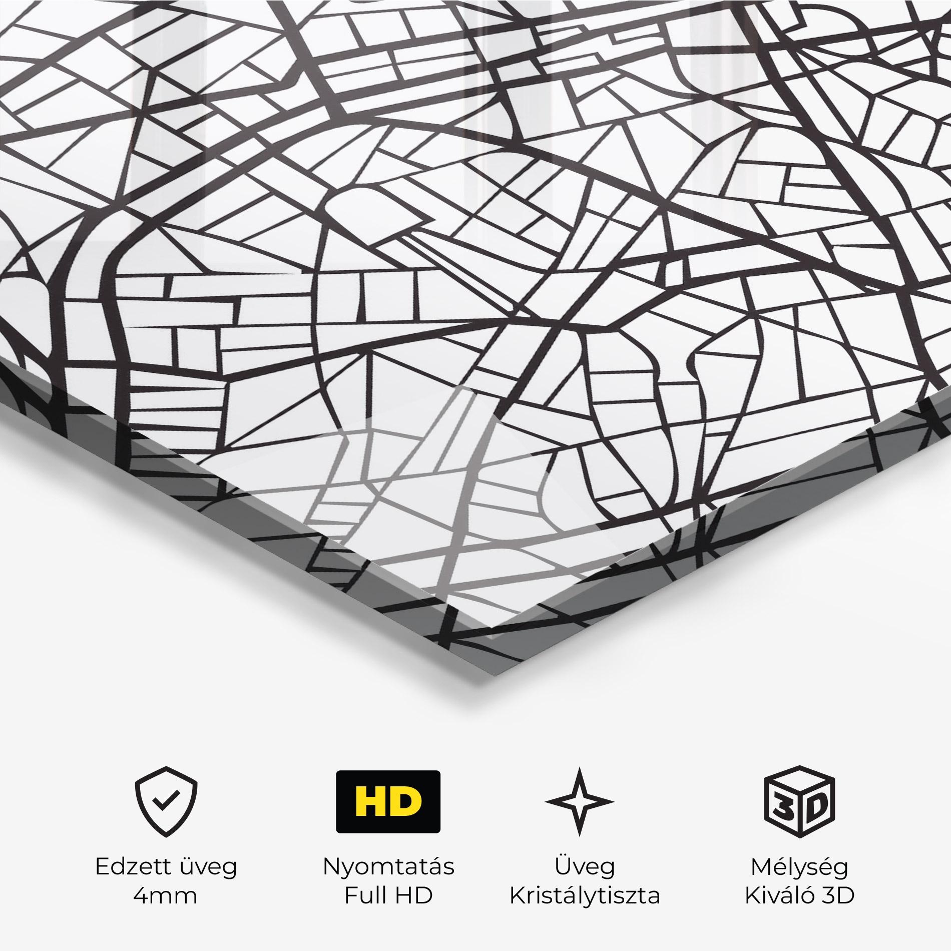 Üvegkép Paris Map mockup 3