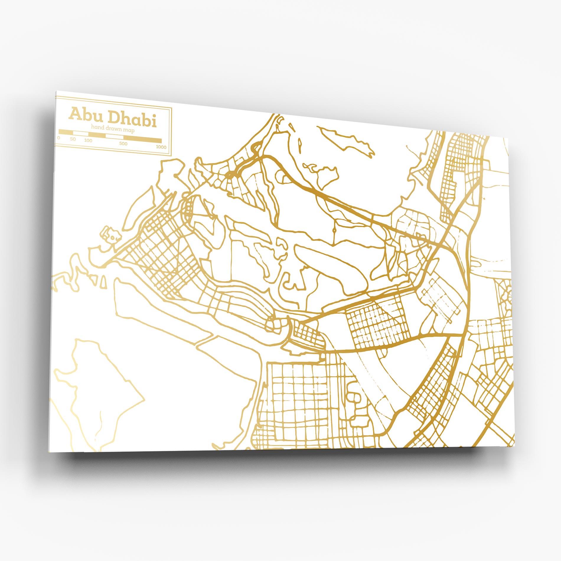 Üvegkép Abu Dhabi Map mockup 6