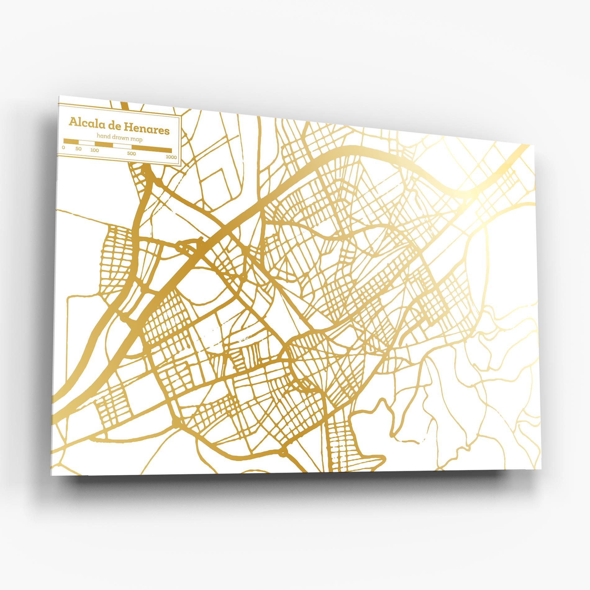 Üvegkép Alcala De Henares Map mockup 6
