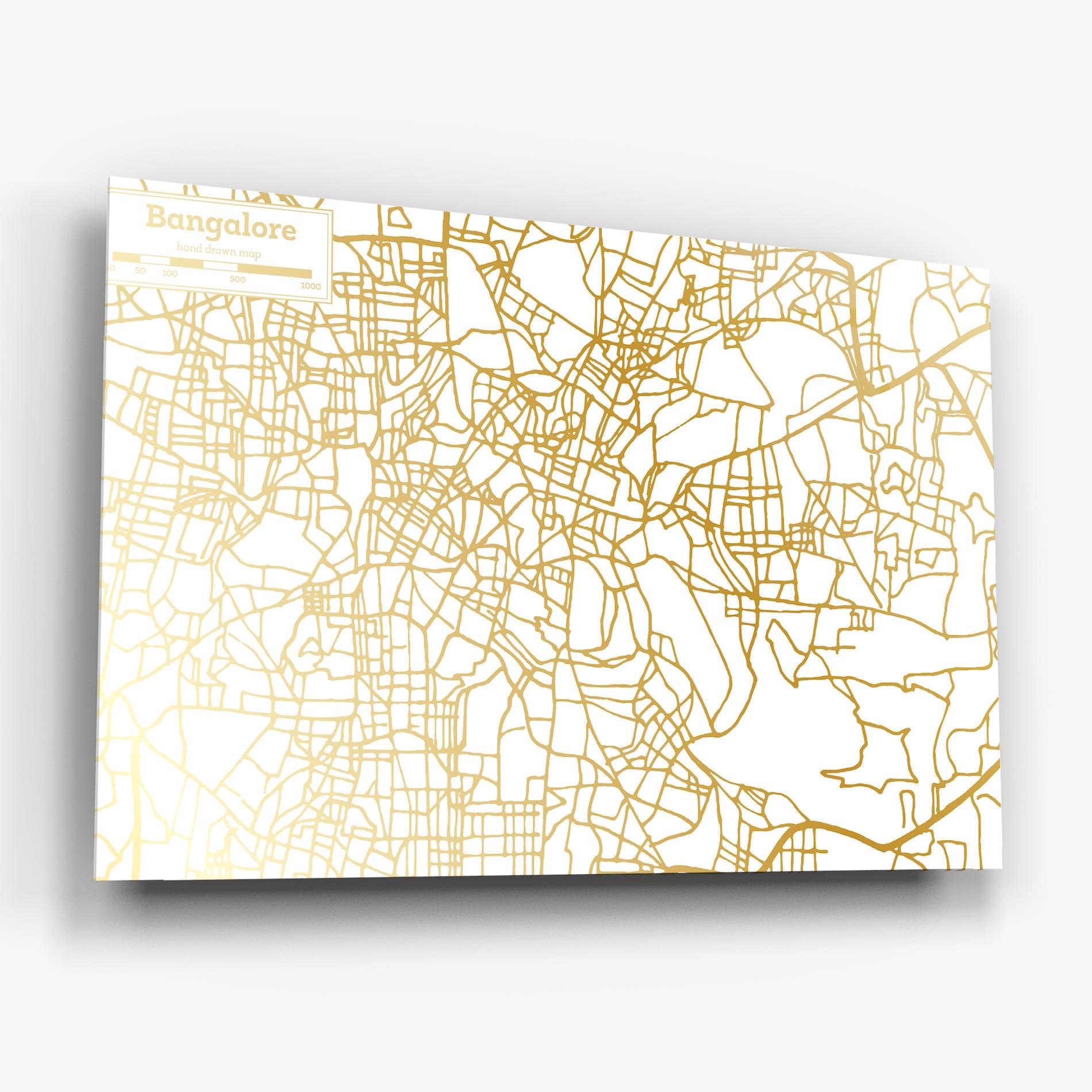 Üvegkép Bangalore Map mockup 6