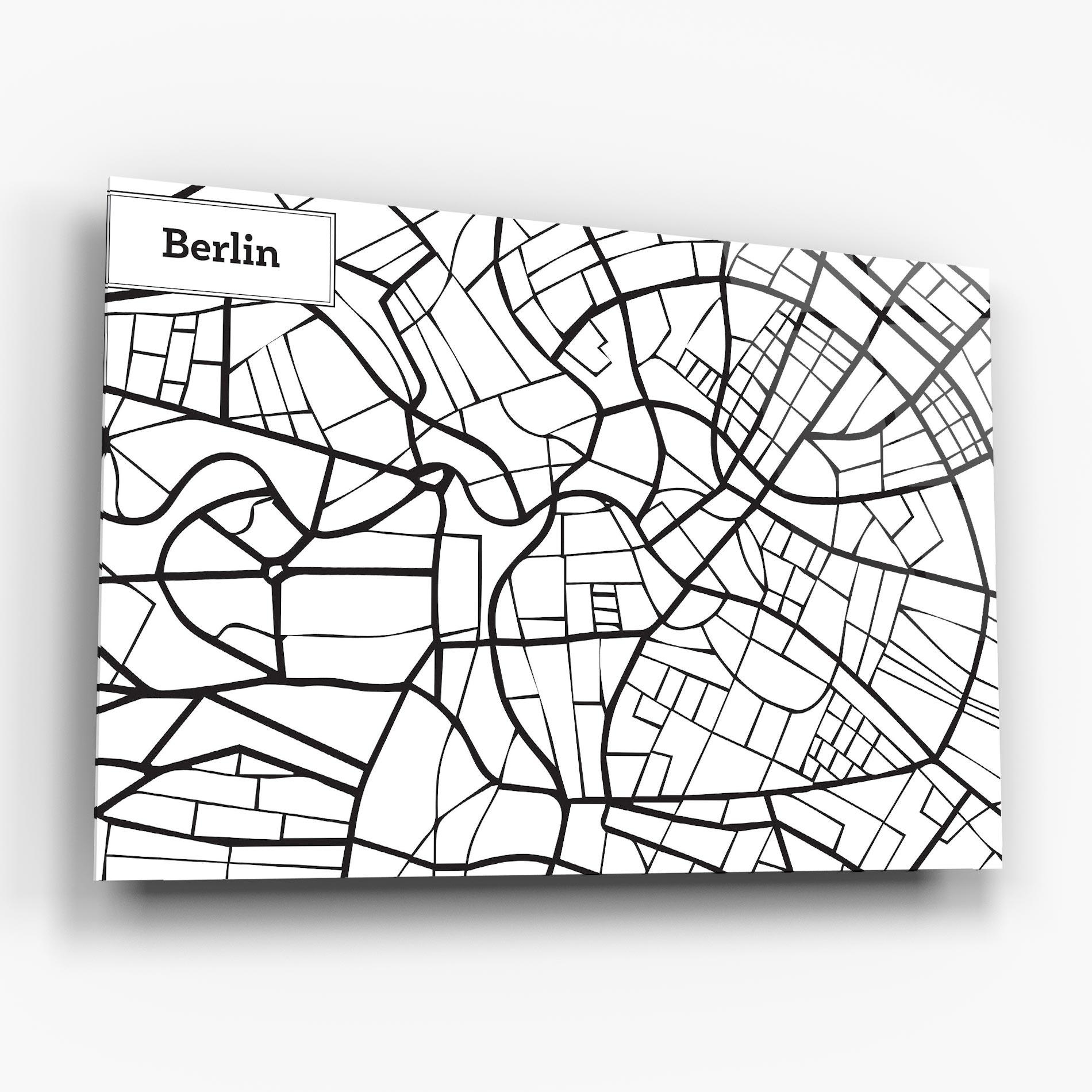 Üvegkép Berlin Map mockup 6