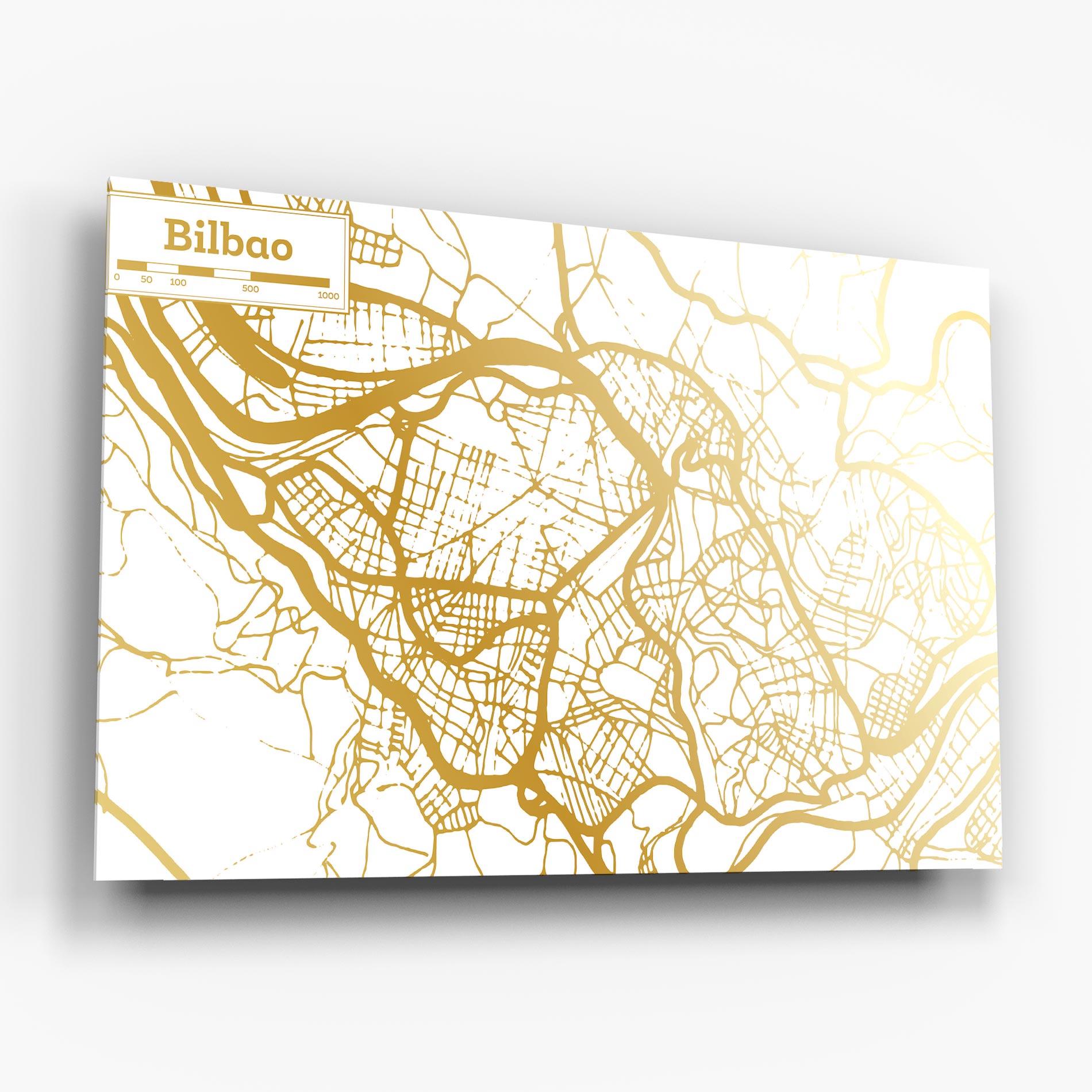 Üvegkép Bilbao Gold Map mockup 6