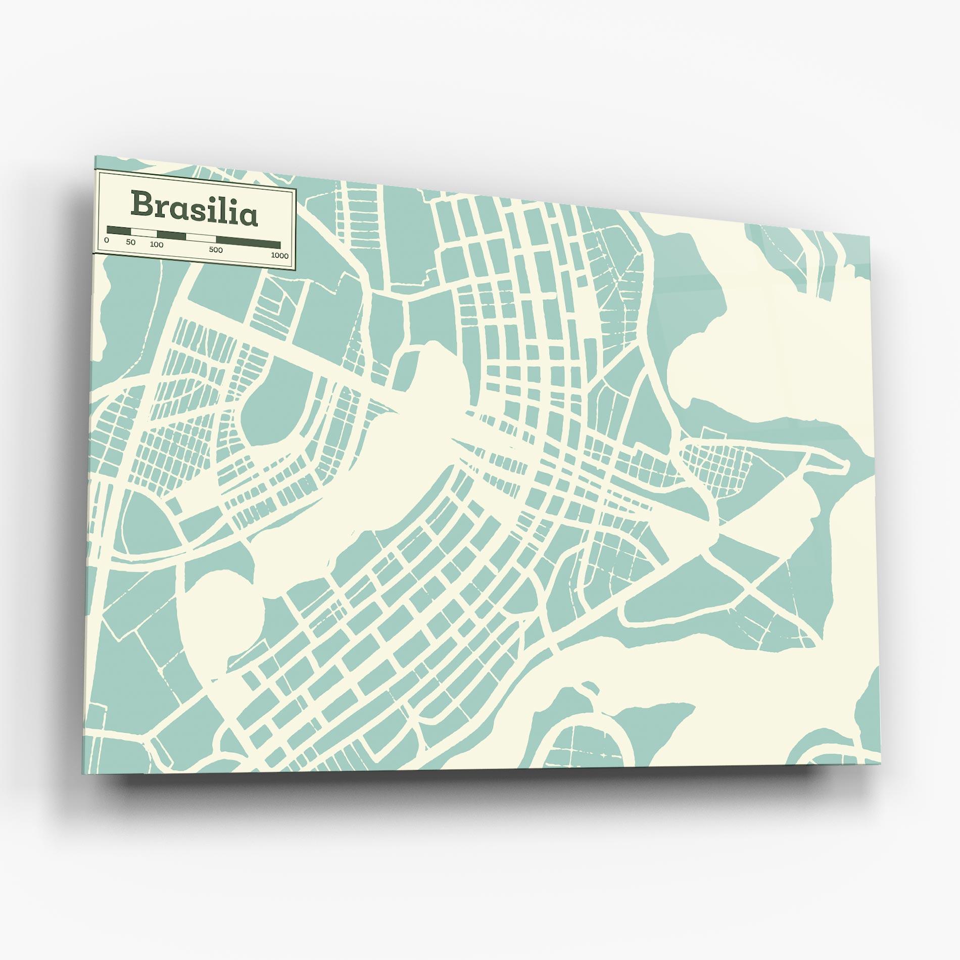 Üvegkép Brasilia Map mockup 6