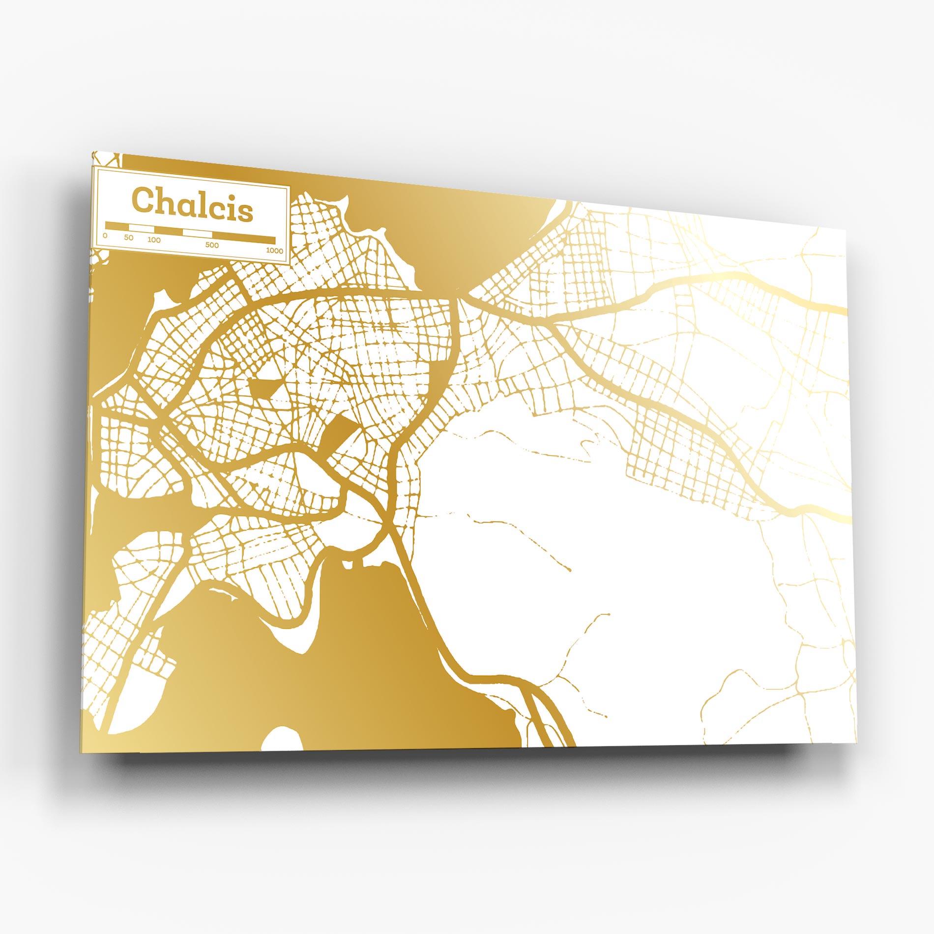 Üvegkép Chalcis Gold Map mockup 6