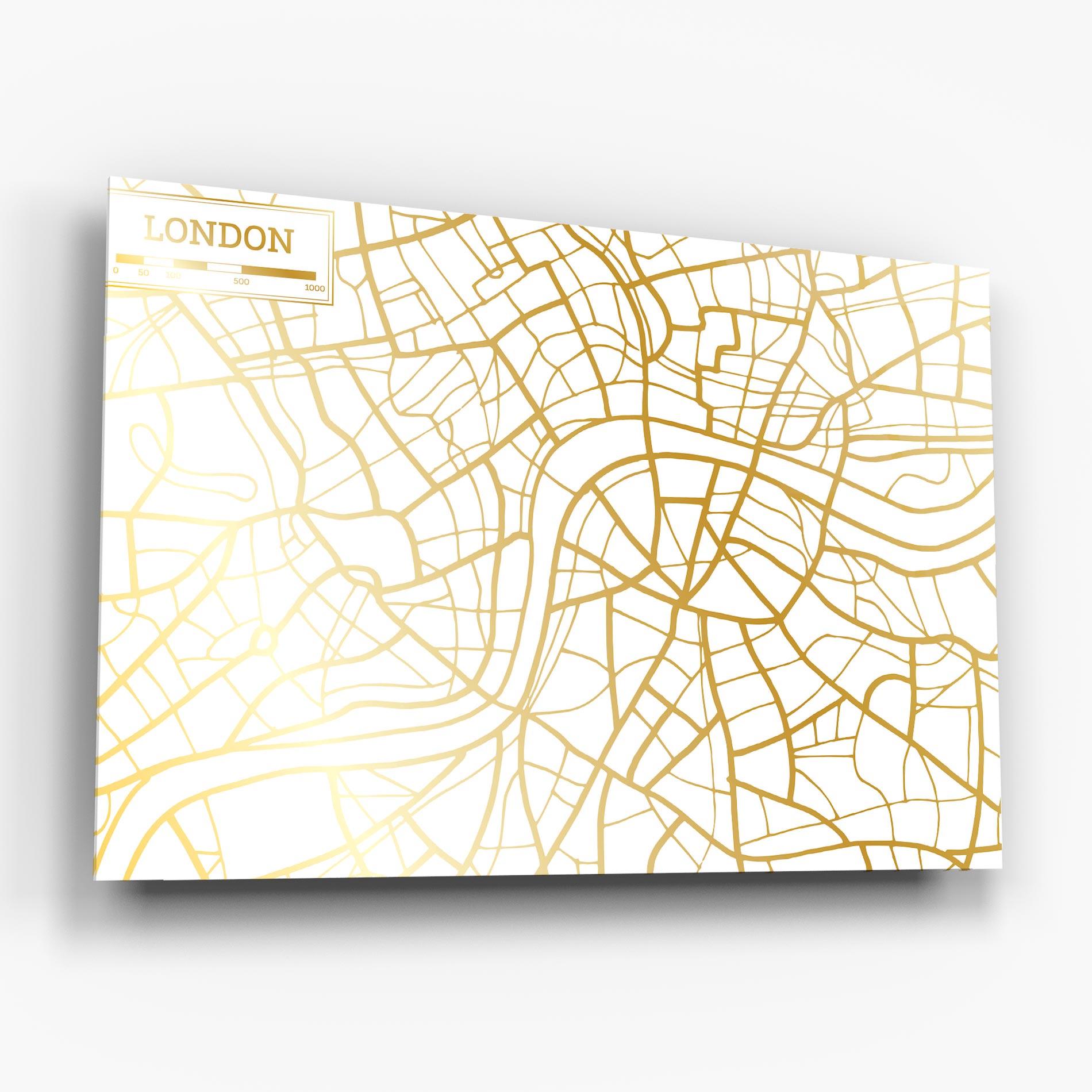 Üvegkép London Gold Map mockup 6