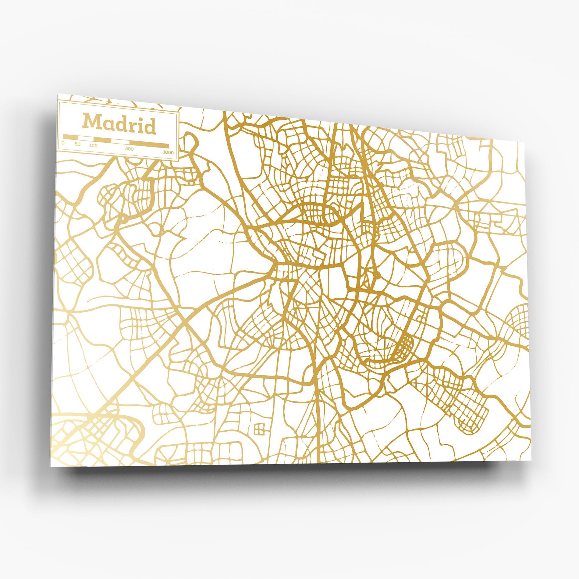 Üvegkép Madrid Gold Map mockup 6