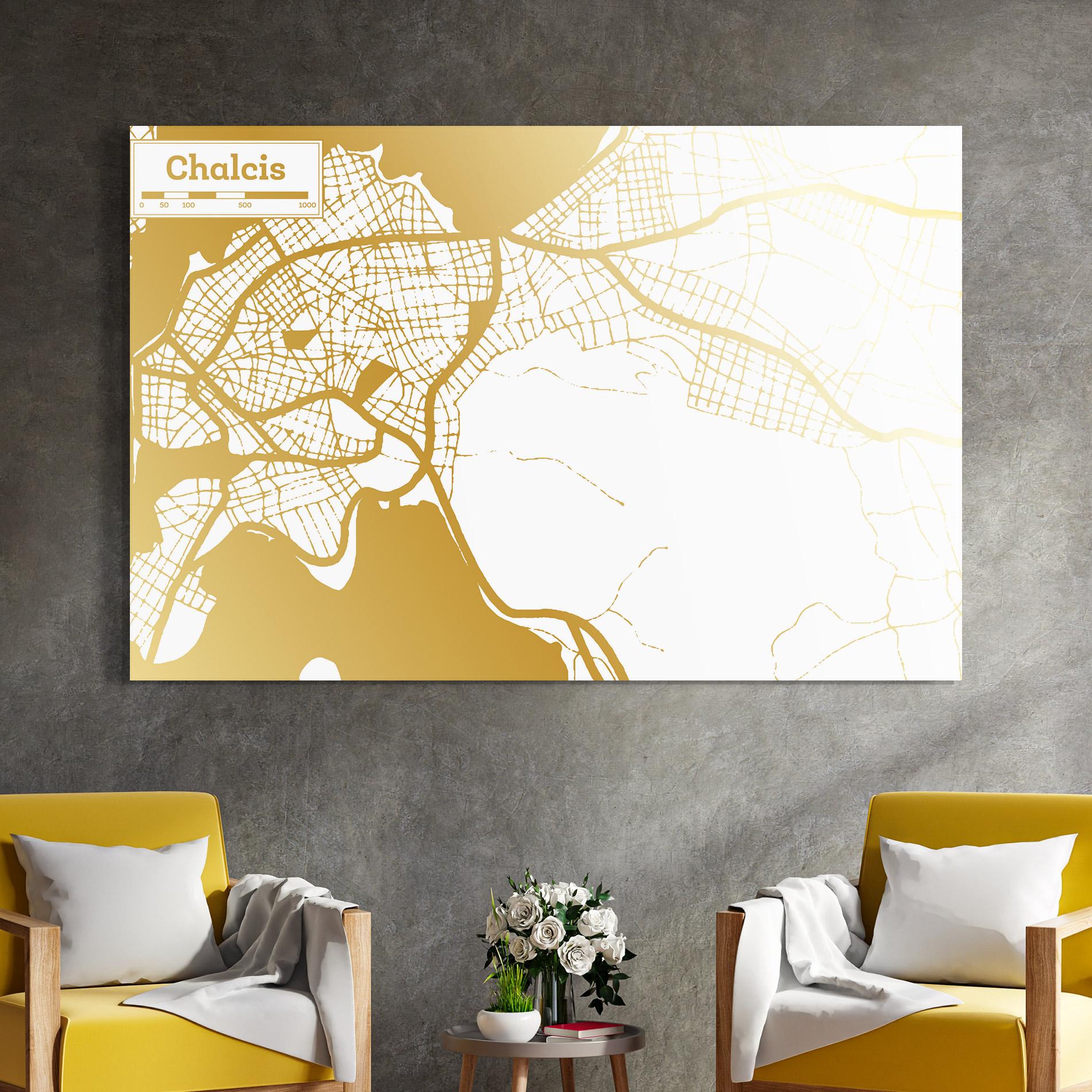 Üvegkép Chalcis Gold Map mockup 4